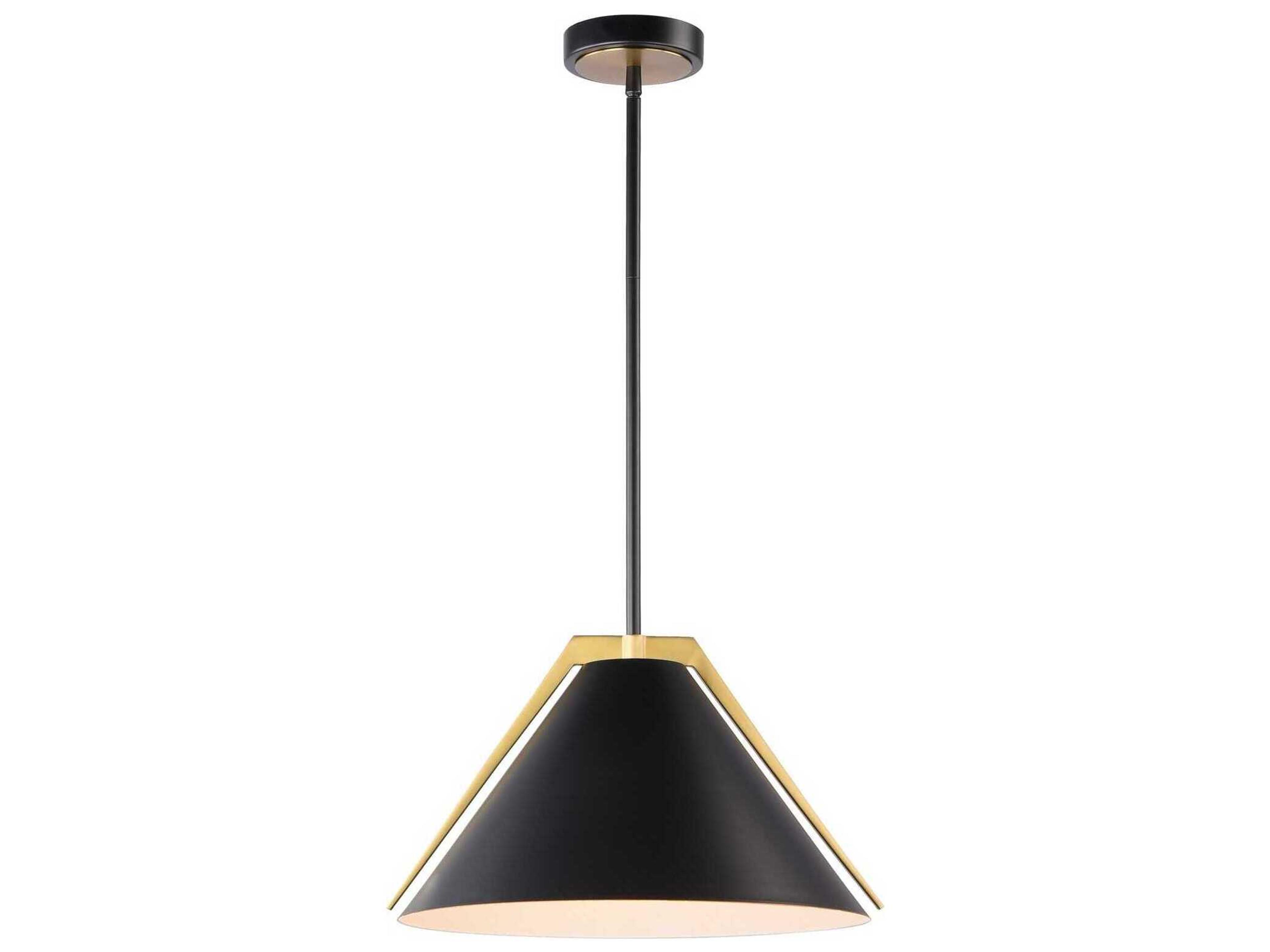 Artcraft Baltic 1-Light Black Brushed Brass Pendant