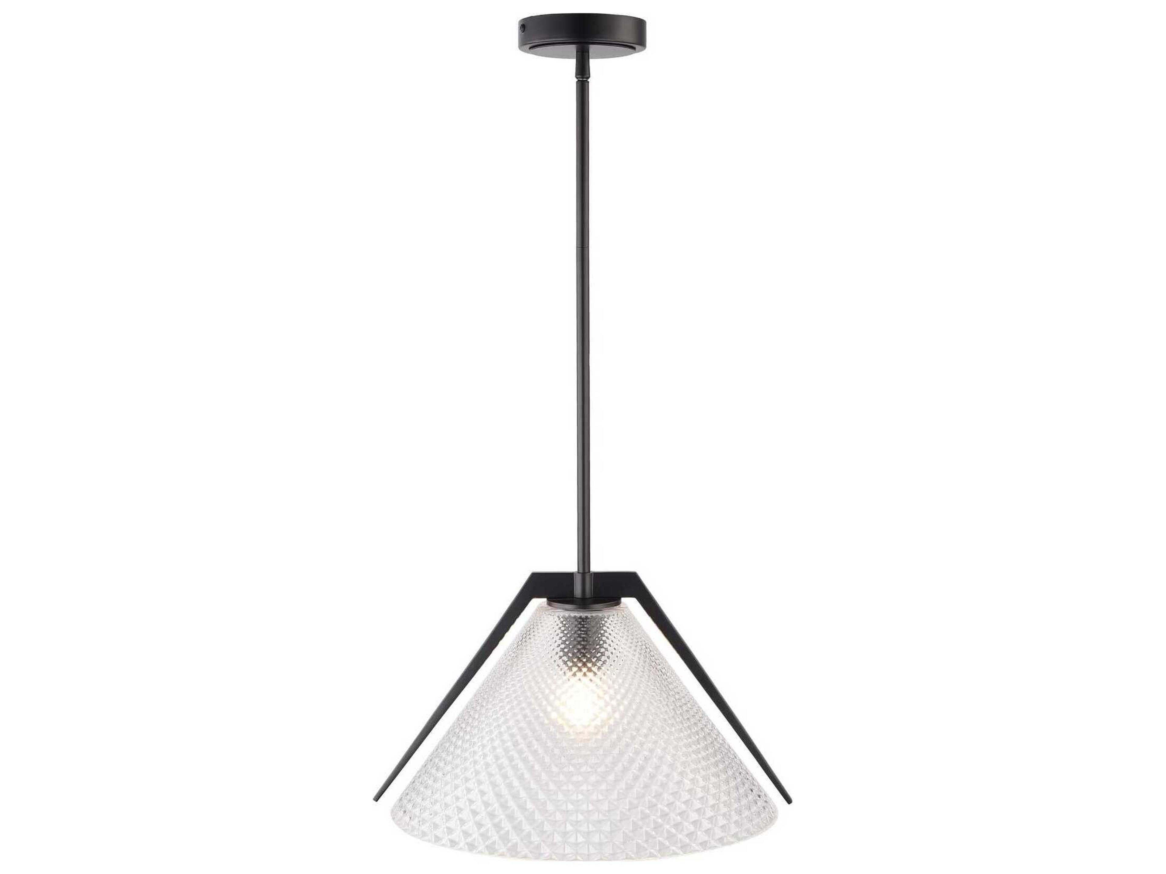 Artcraft Baltic 1-Light Black Brushed Brass Clear Pendant