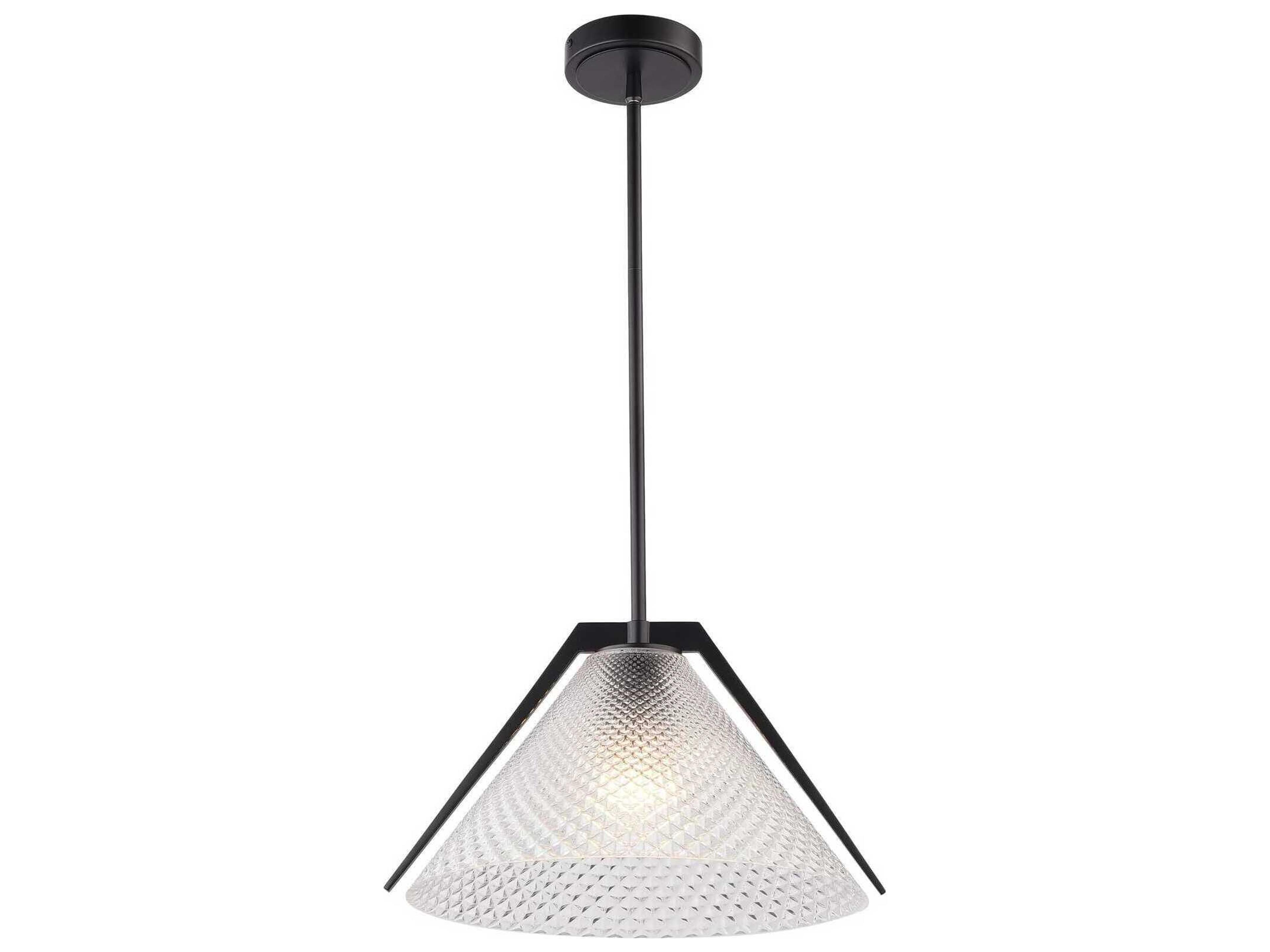 Artcraft Baltic 1-Light Black Brushed Brass Clear Pendant