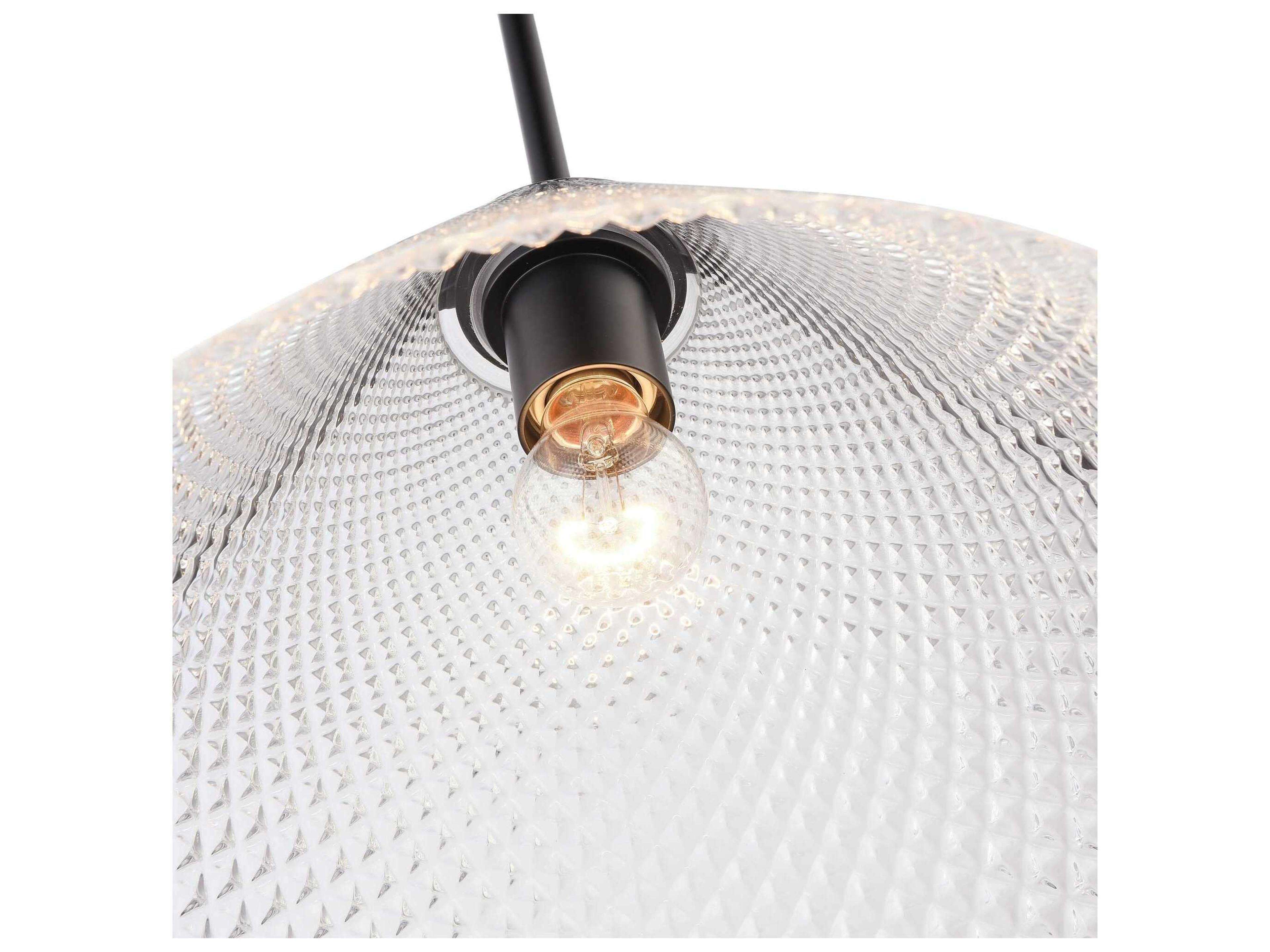 Artcraft Baltic 1-Light Black Brushed Brass Clear Pendant