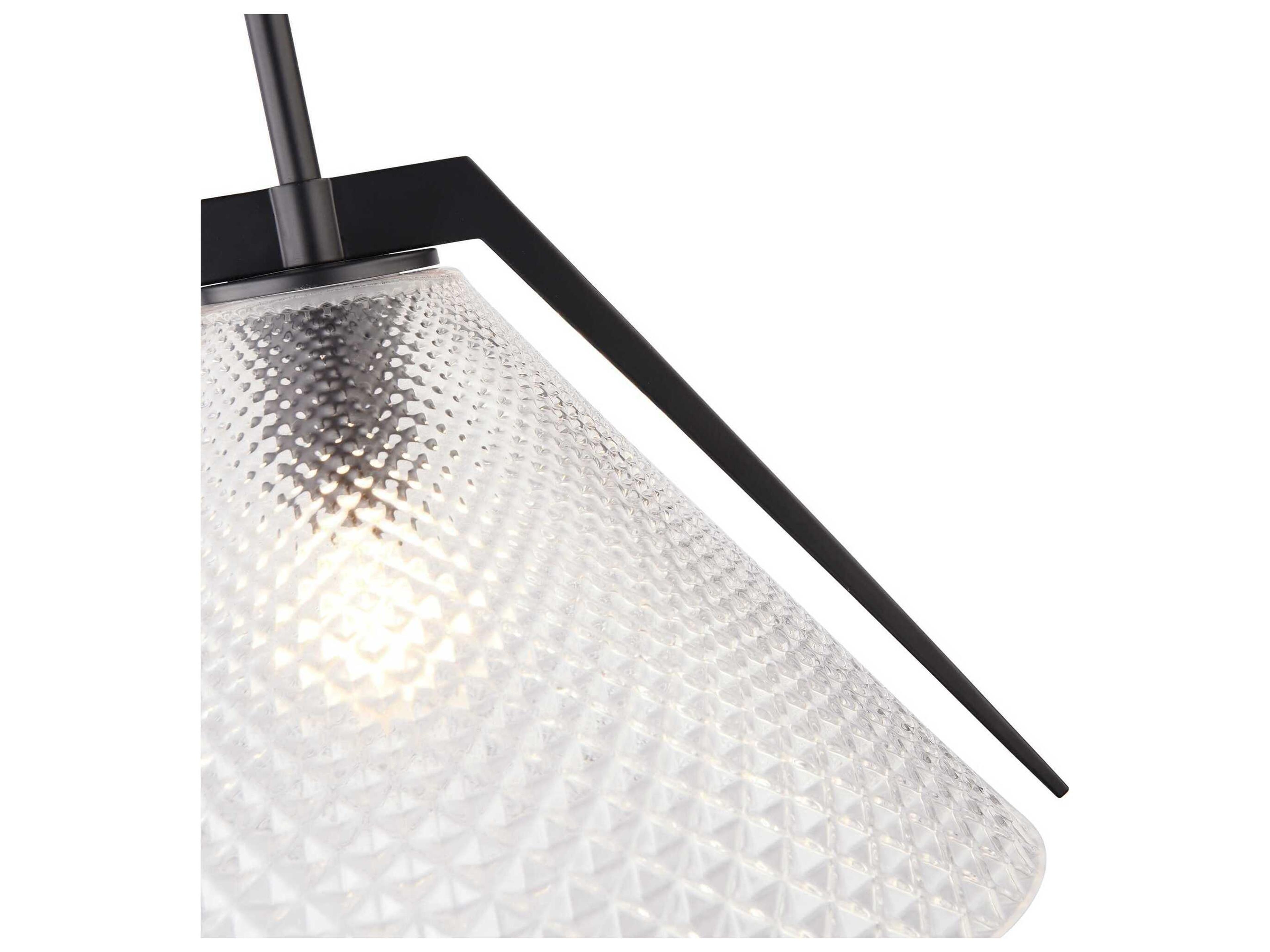 Artcraft Baltic 1-Light Black Brushed Brass Clear Pendant