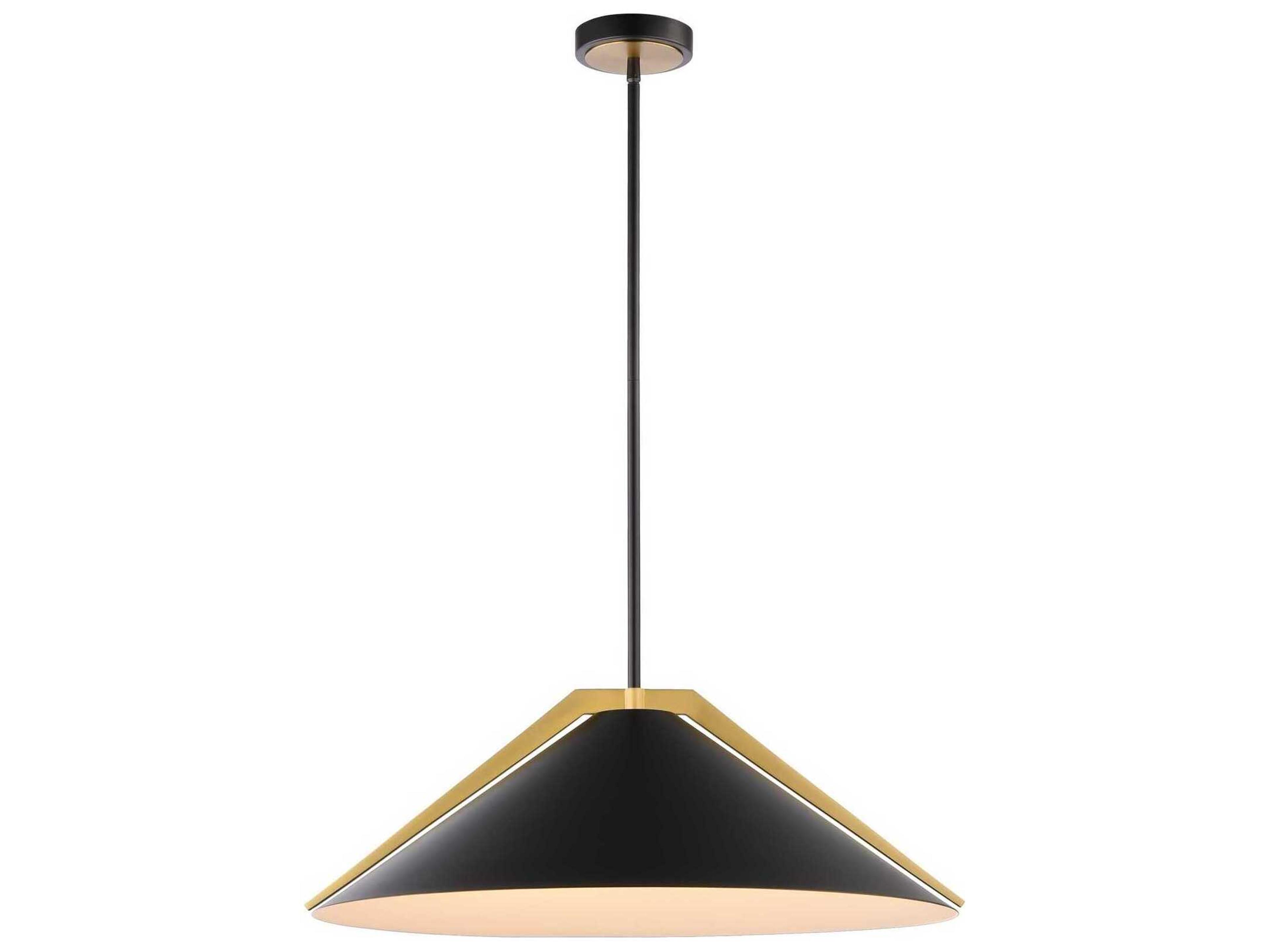 Baltic Pendant Light in Black and Brushed Brass