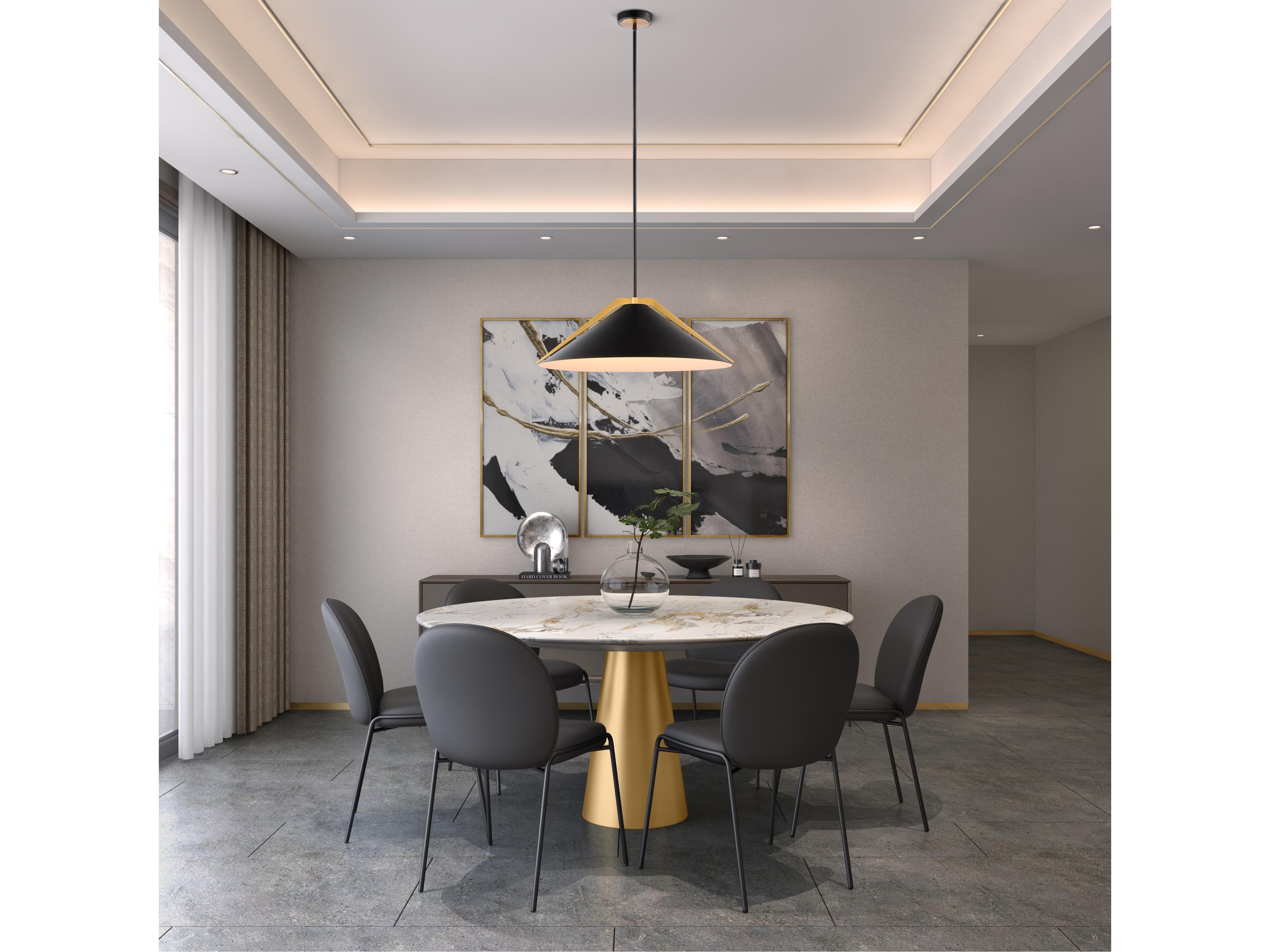 Artcraft Baltic 3-Light Black Brushed Brass Pendant