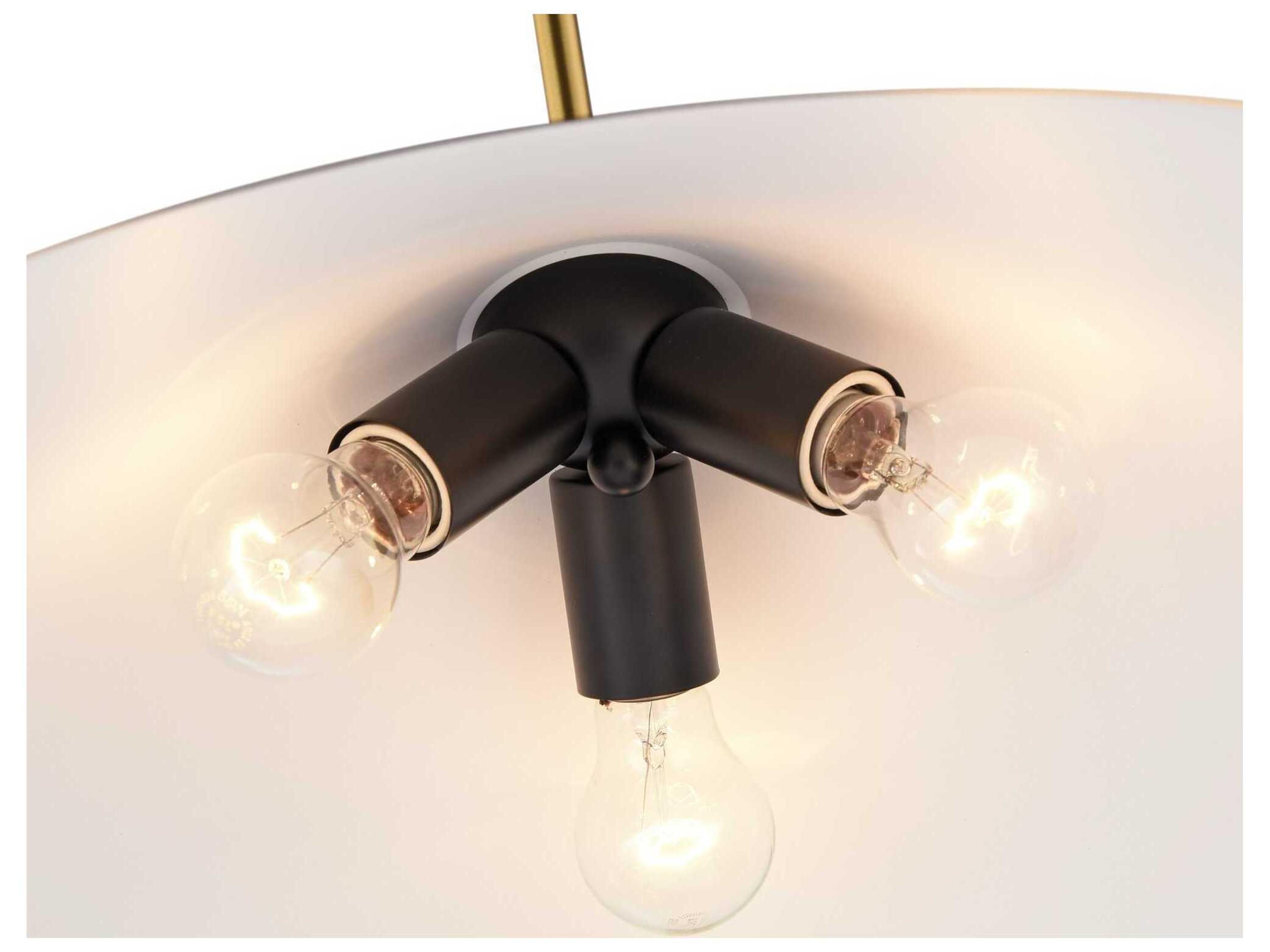 Artcraft Baltic 3-Light Brass Black Pendant