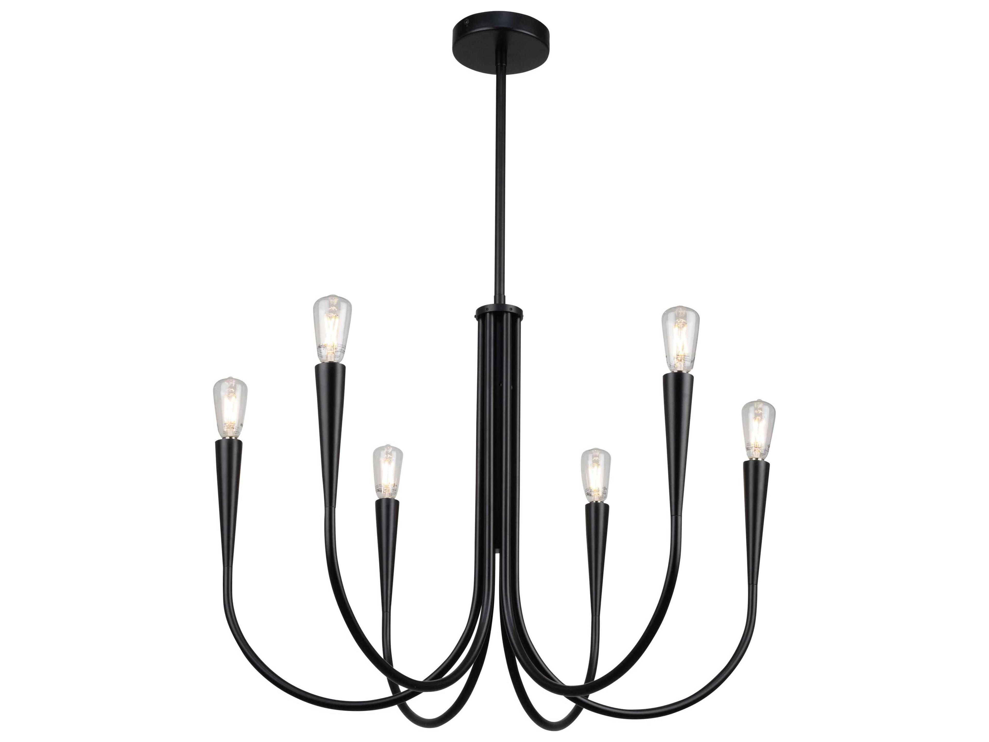Bronte 6-Light Chandelier in Black