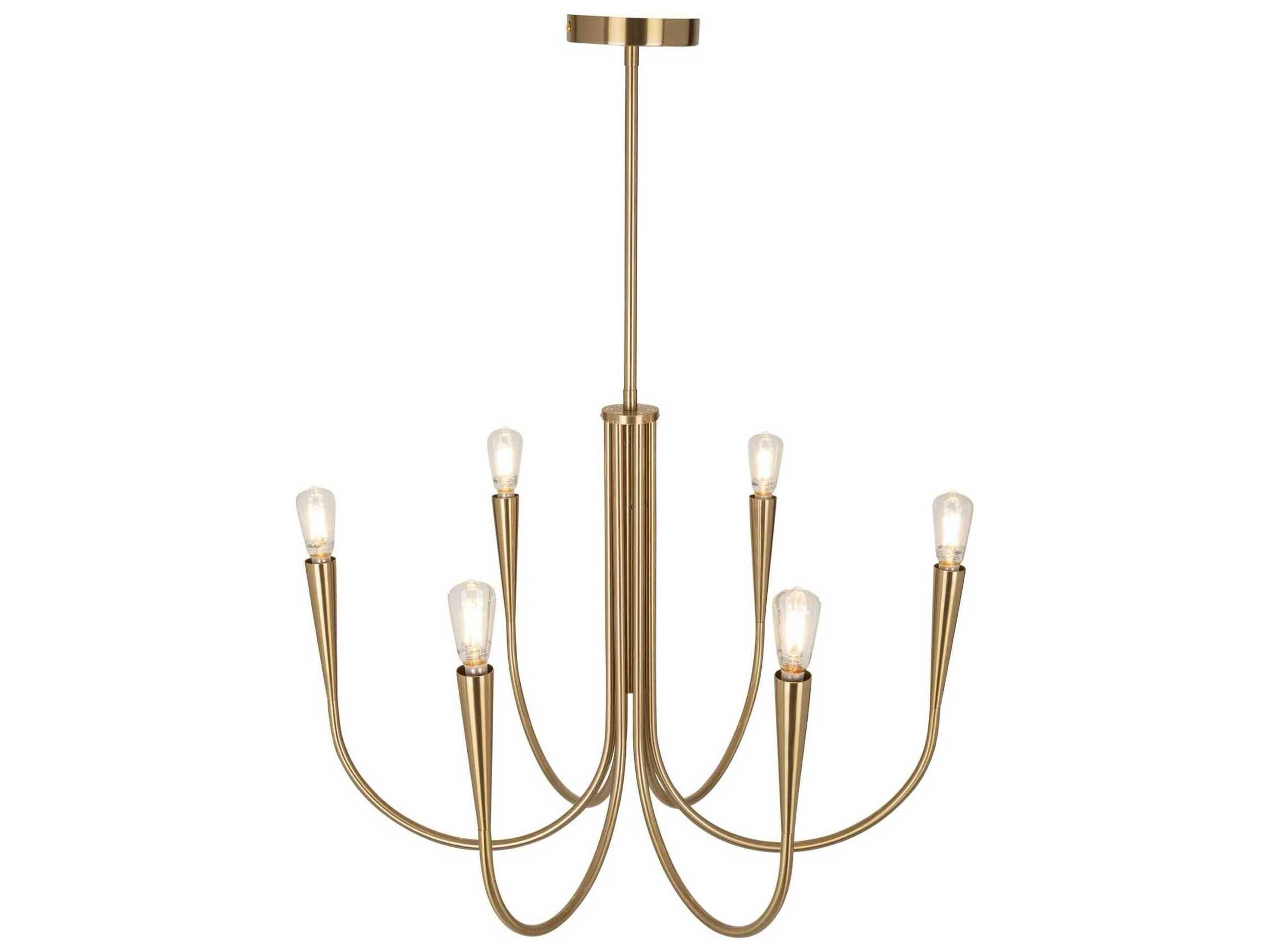 Artcraft Bronte 6-Light Brass Chandelier