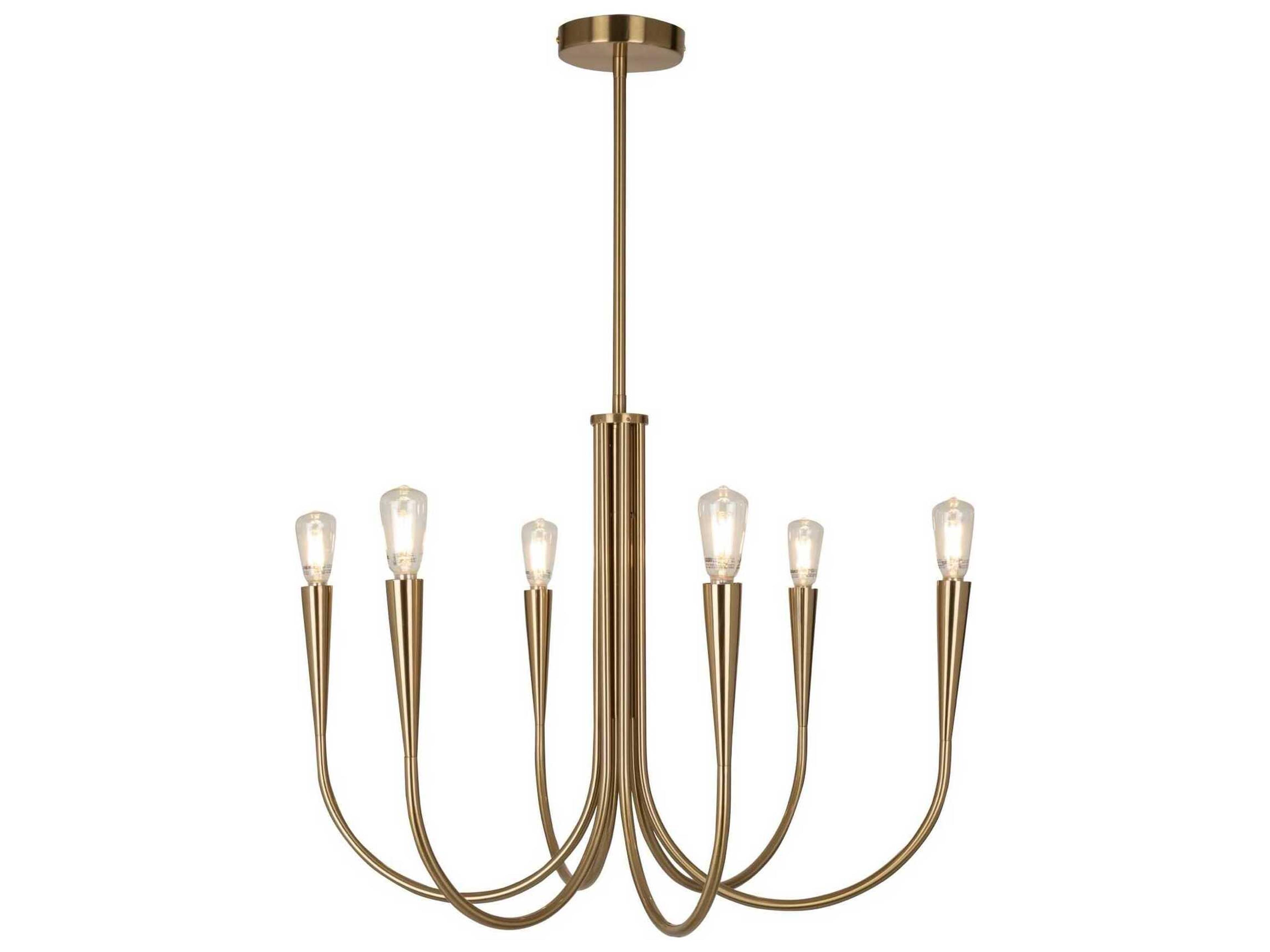 Artcraft Bronte 6-Light Brass Chandelier