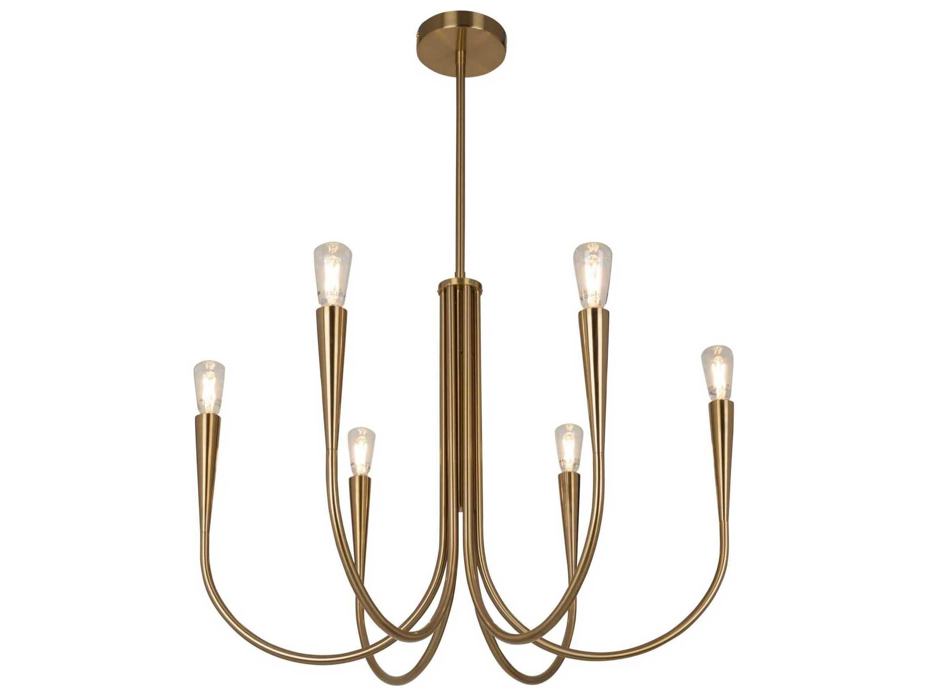 Artcraft Bronte 6-Light Brass Chandelier