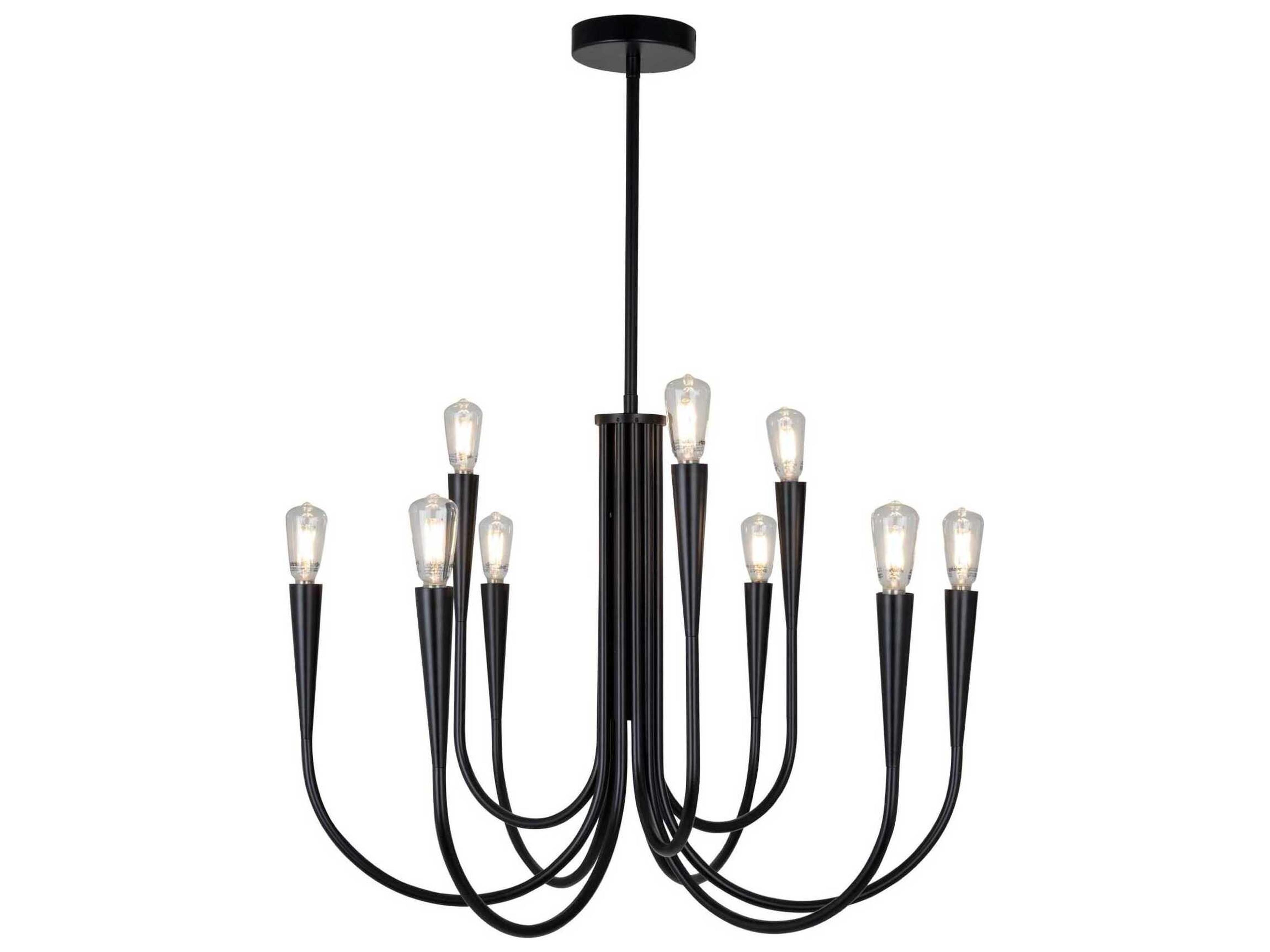 Bronte 9 Light Chandelier in Black