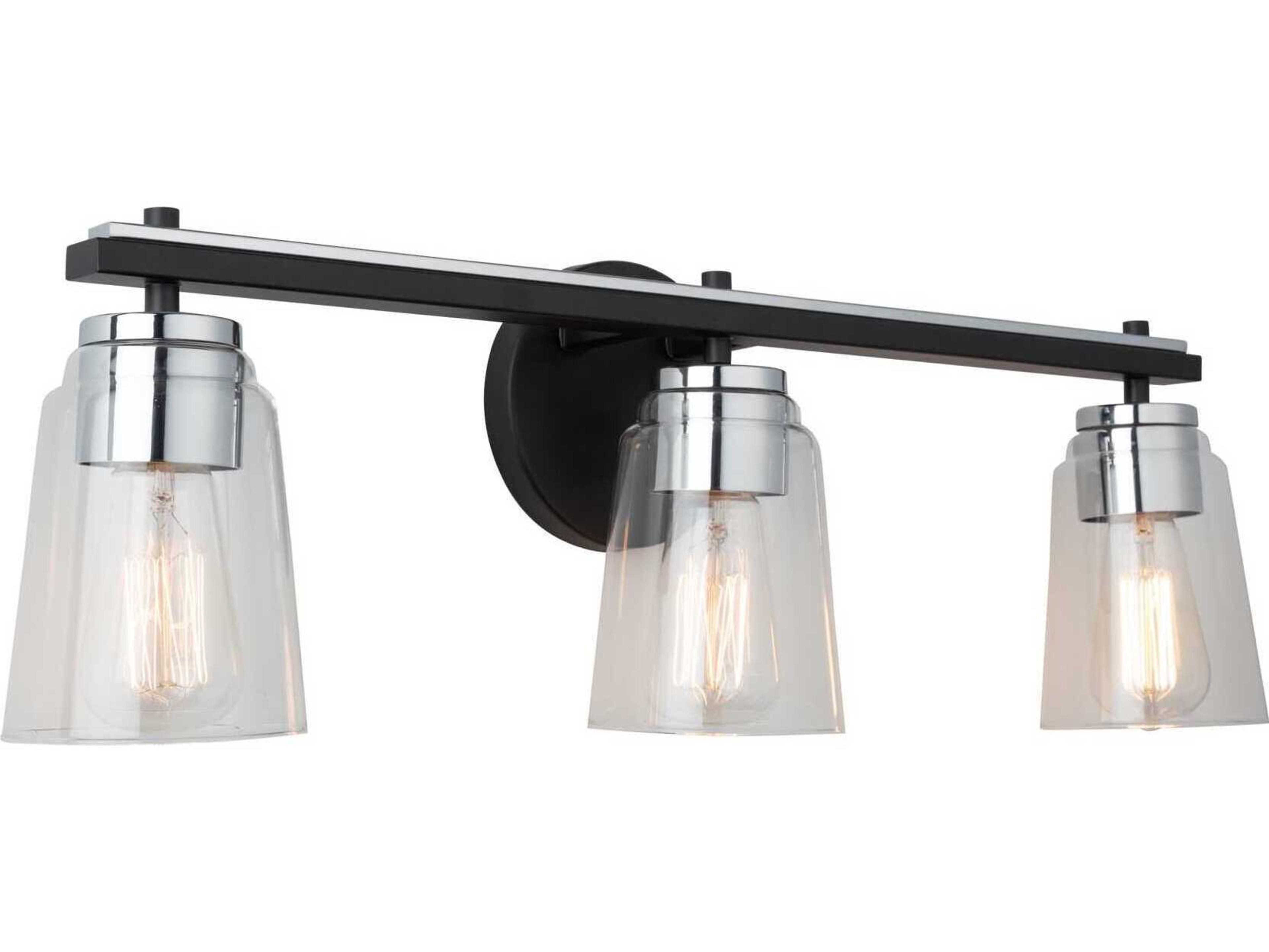 Artcraft Essex 3-Light Black Chrome Vanity Light