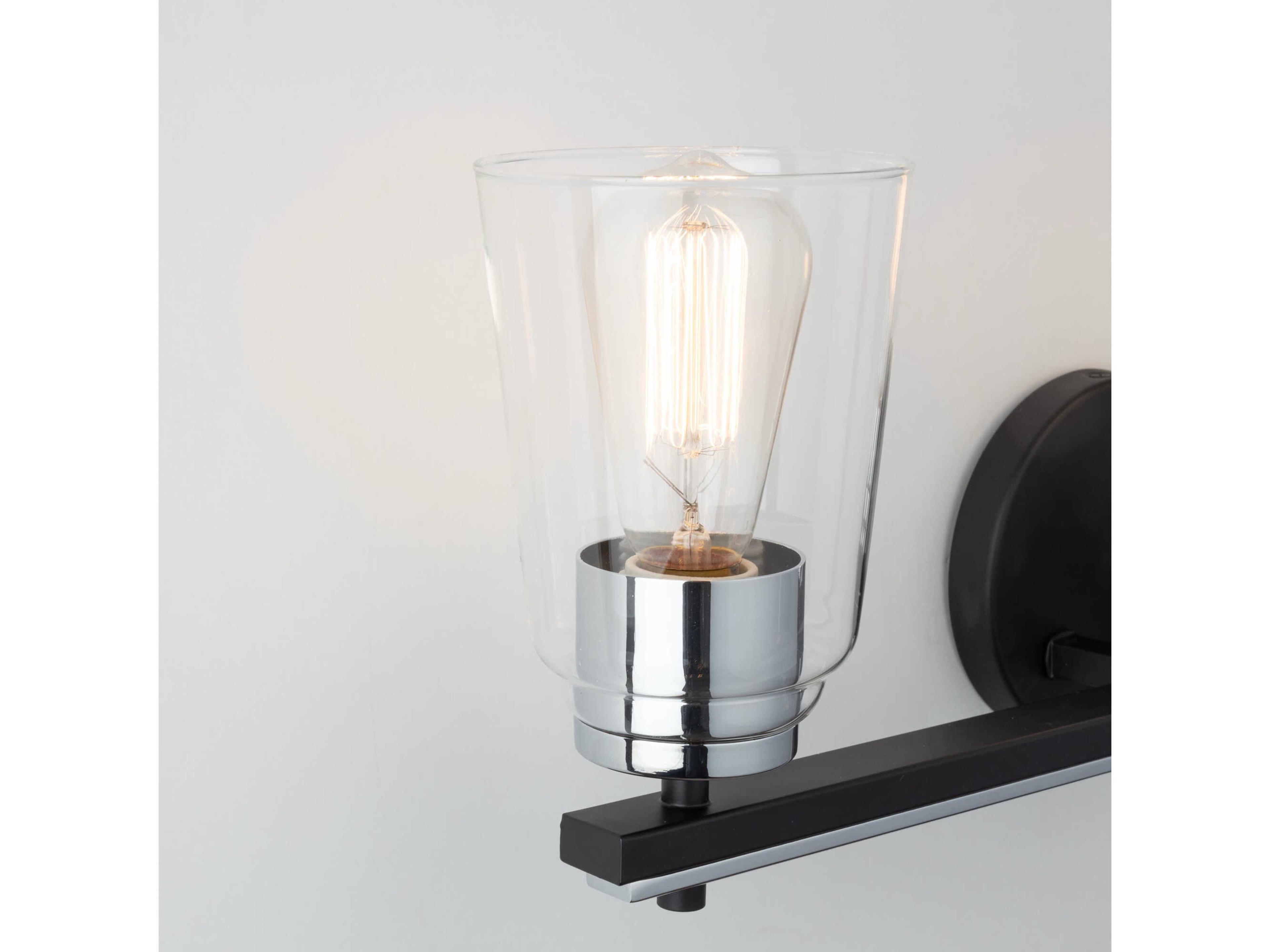 Artcraft Essex 3-Light Black Chrome Vanity Light