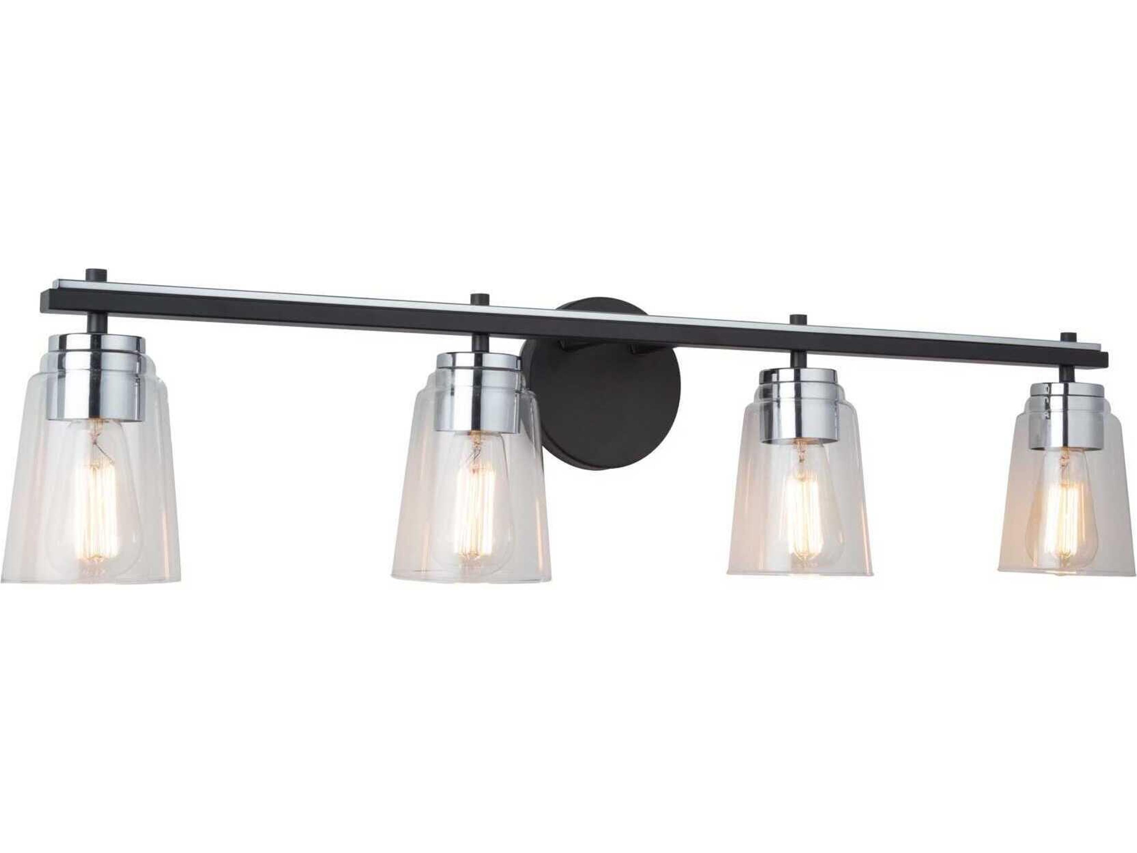 Artcraft Essex 4-Light Black Chrome Vanity Light