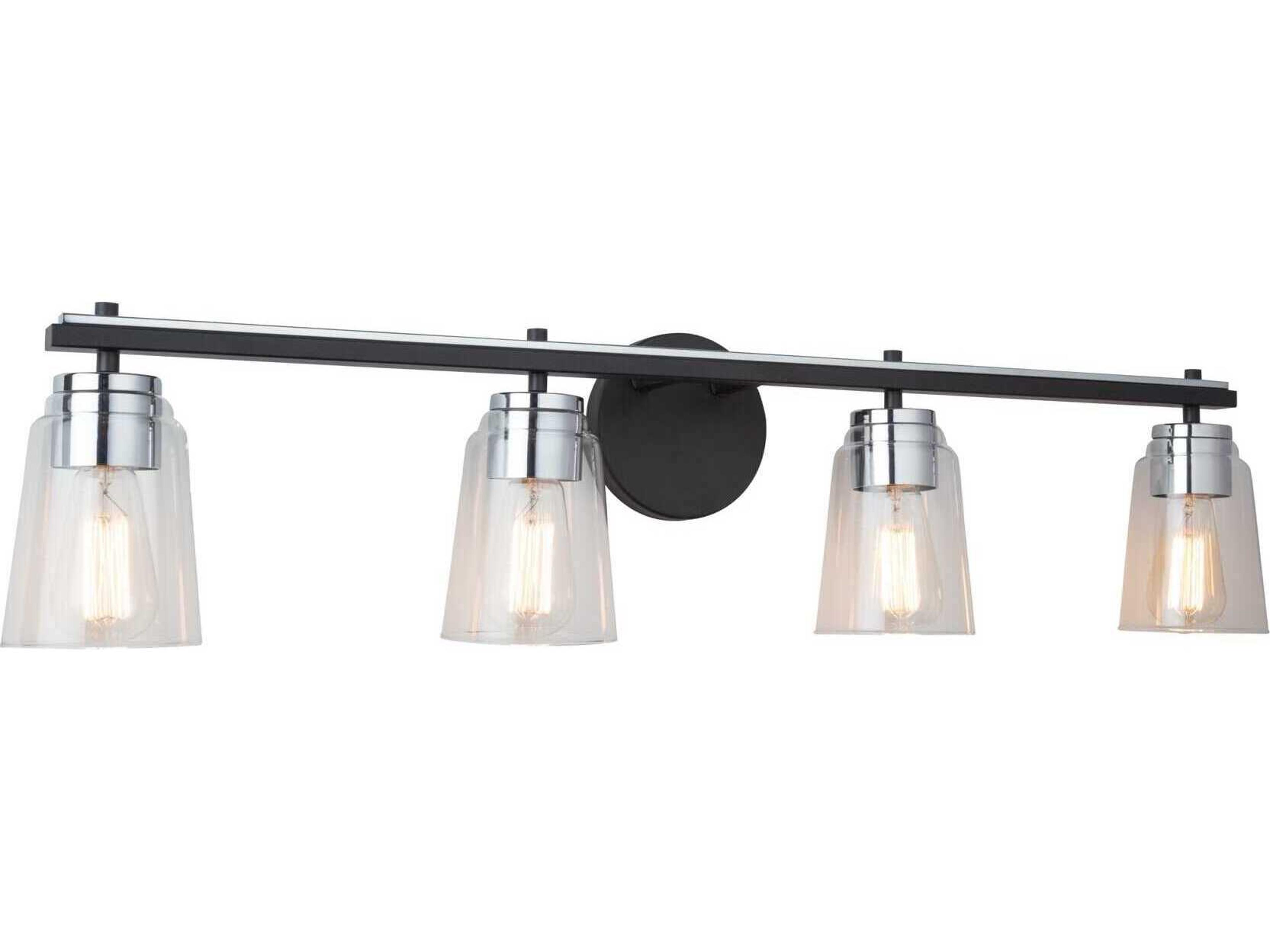 Artcraft Essex 4-Light Black Chrome Vanity Light