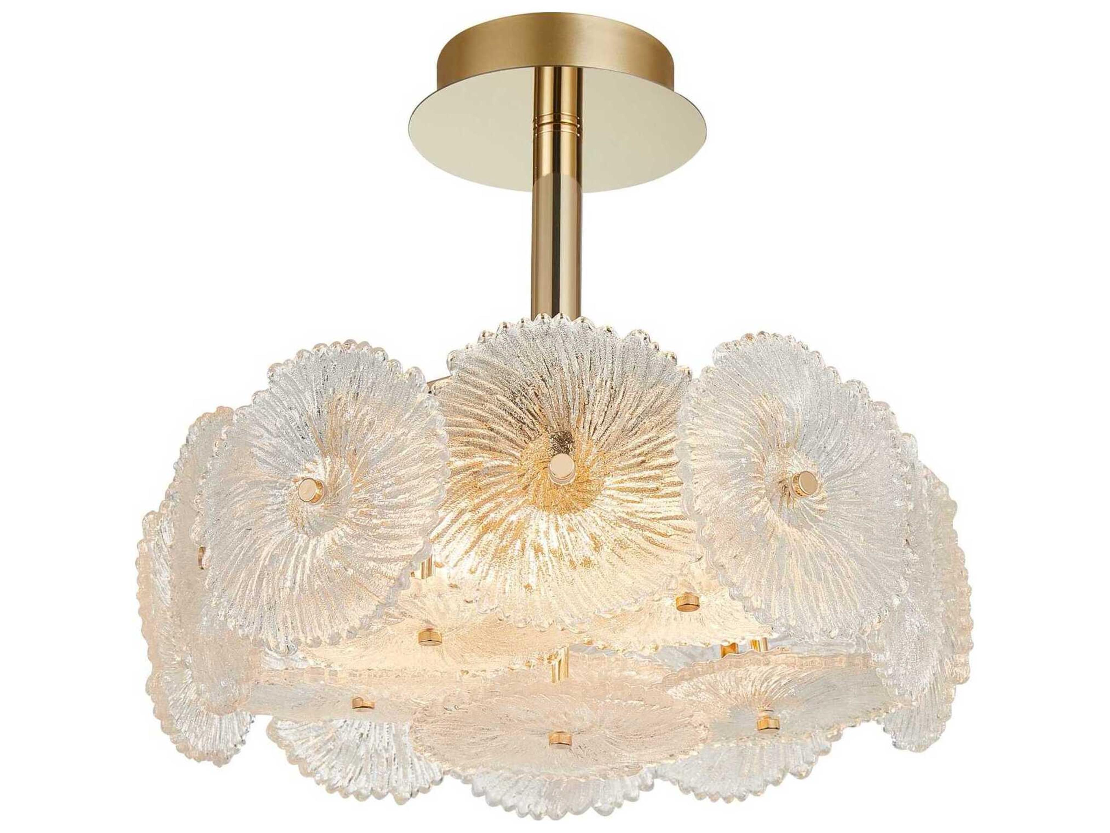 Bloom 6-Light Semi-Flush Mount in Brass