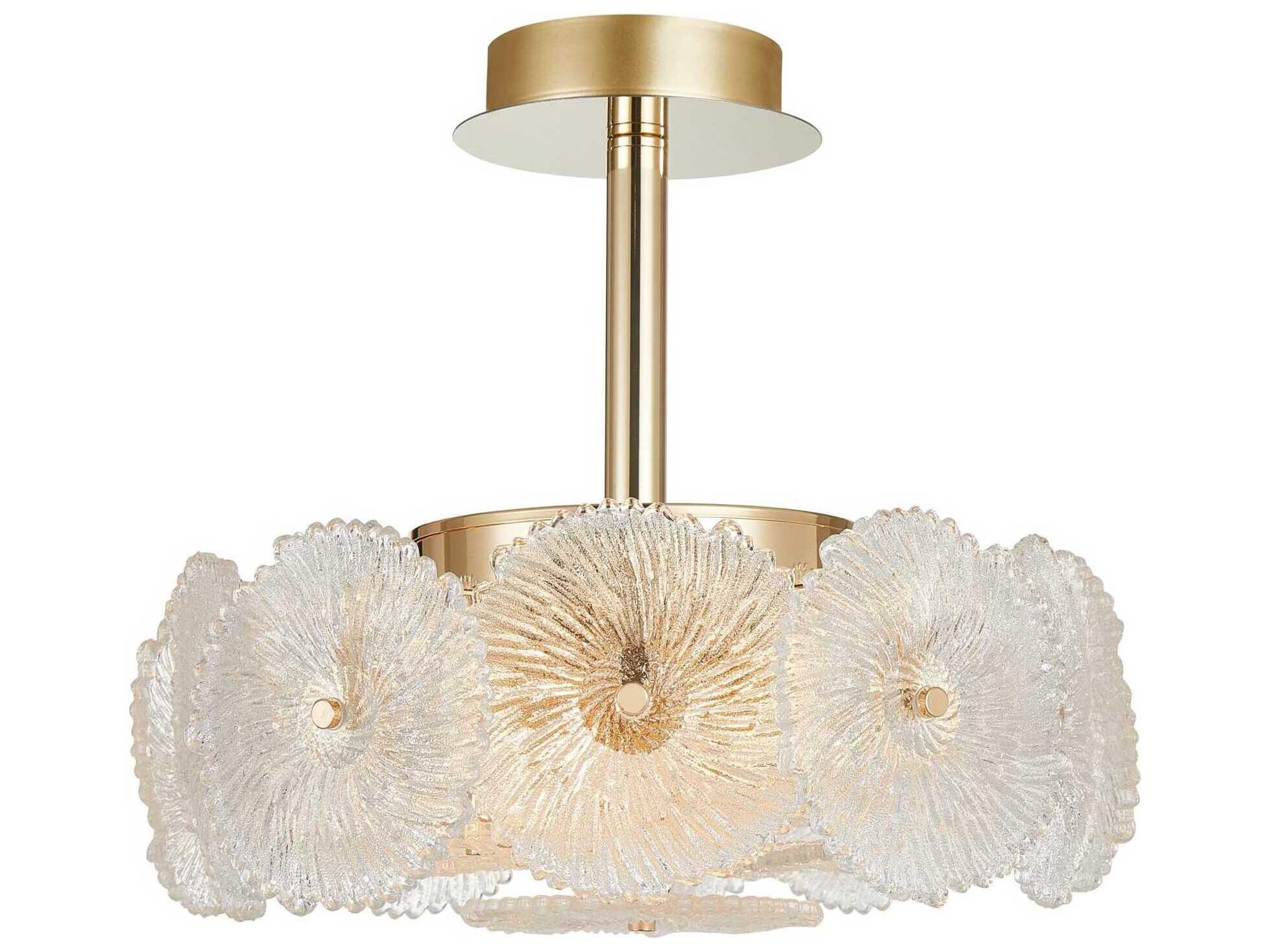 Artcraft Bloom 6-Light Brass Semi Flush Mount