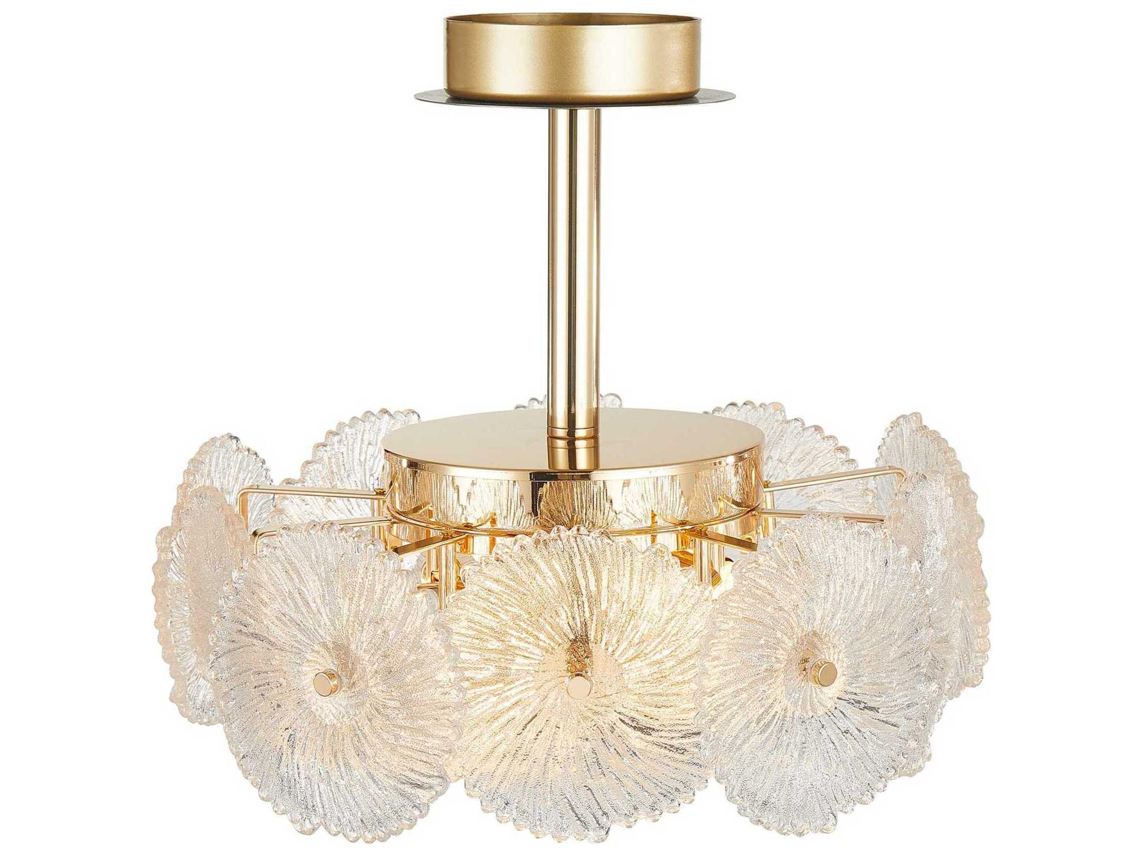 Artcraft Bloom 6-Light Brass Semi Flush Mount