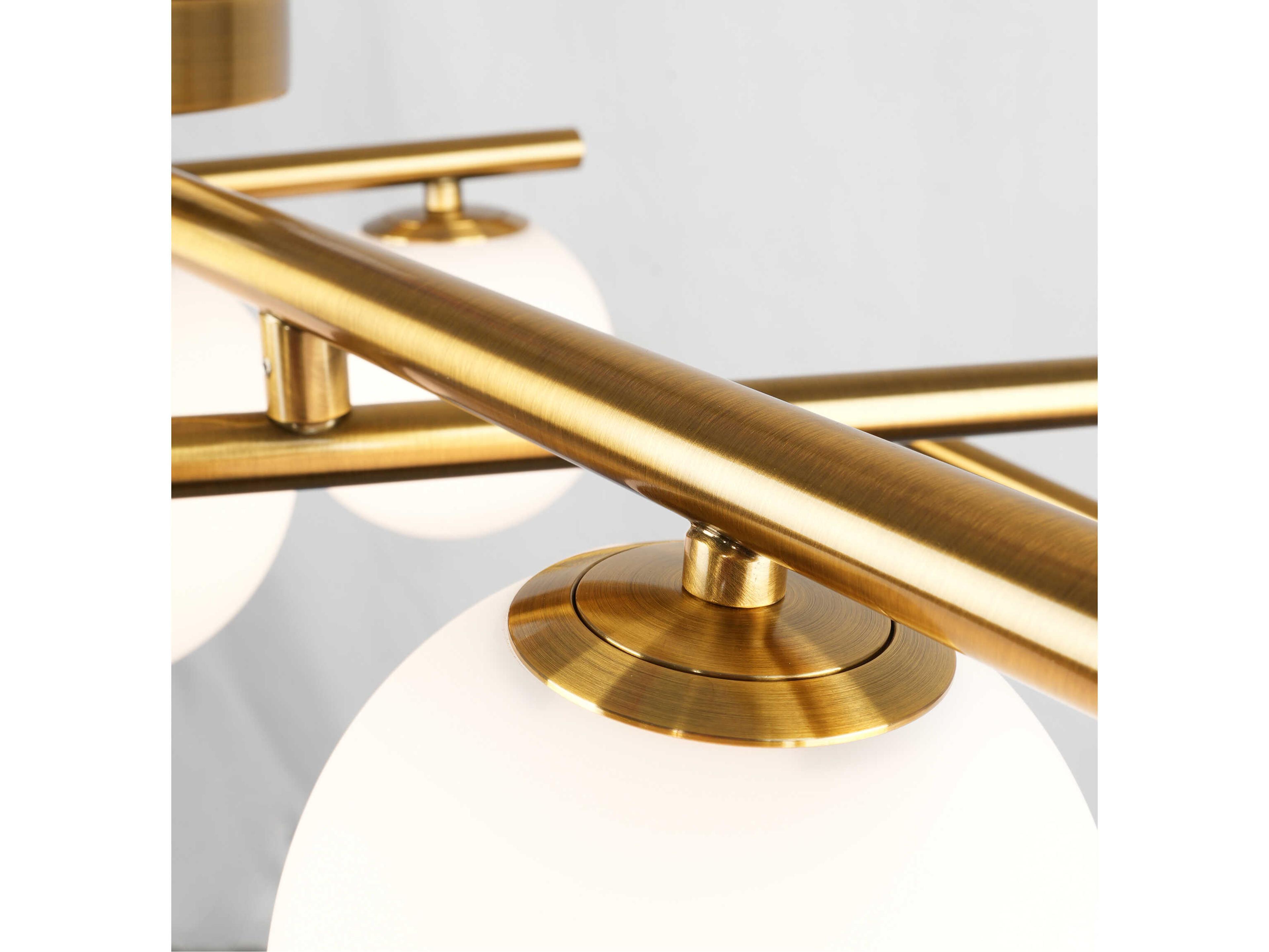 Artcraft Modena 5-Light Plated Brushed Brass Globe Semi Flush Mount
