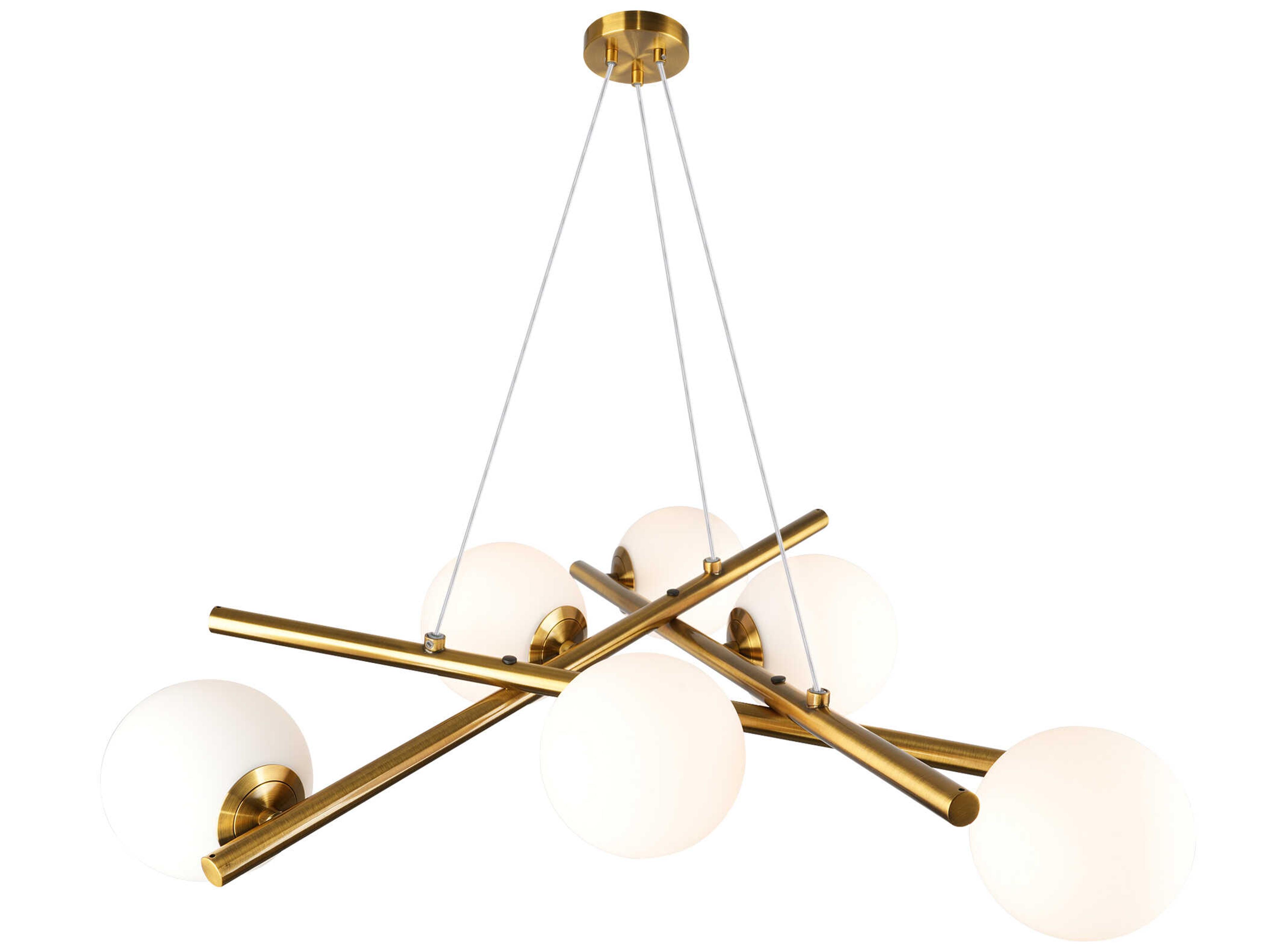 Artcraft Modena 6-Light Plated Brushed Brass Globe Chandelier