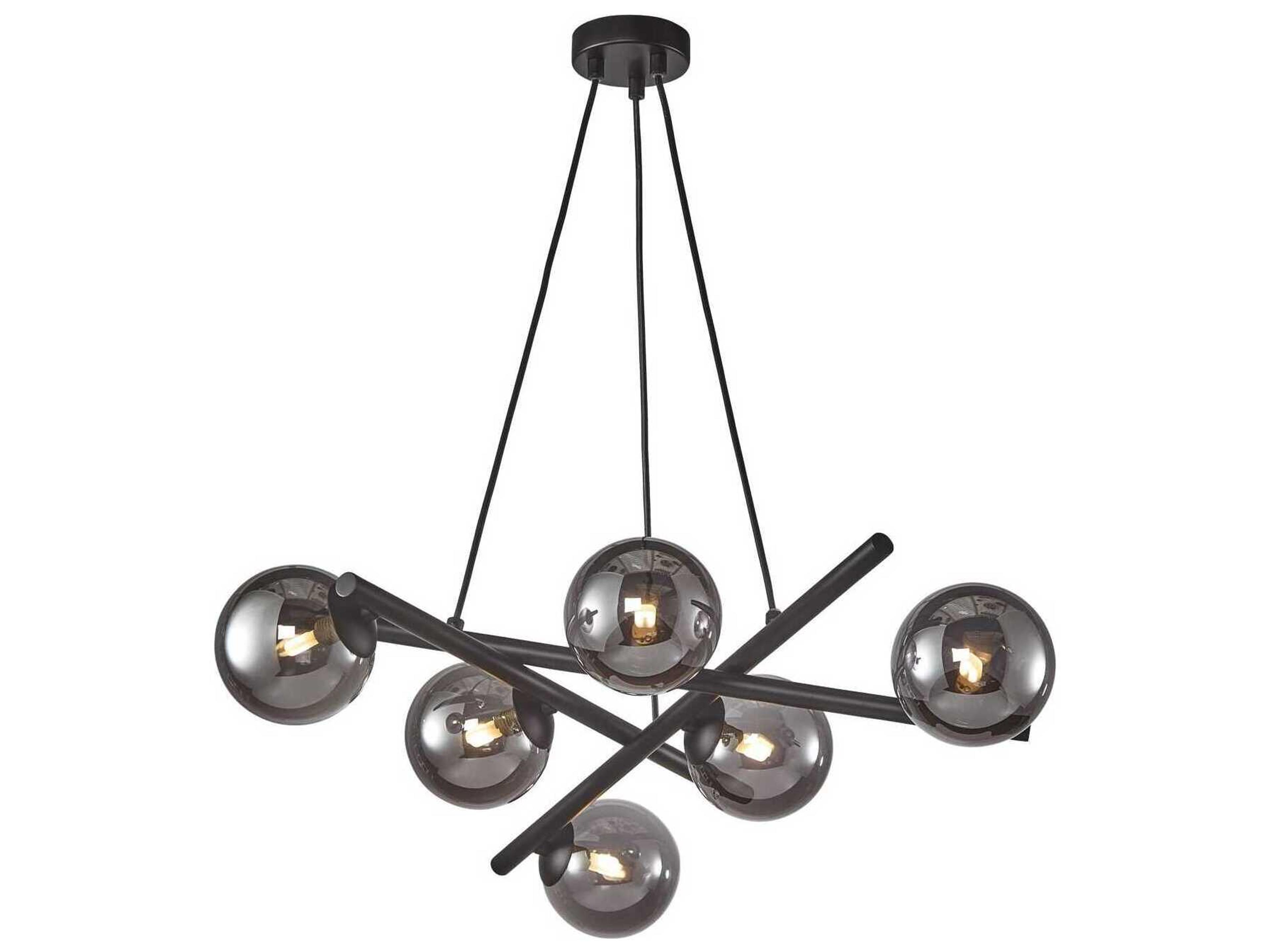 Modena 6-Light Chandelier Modern Black Fixture