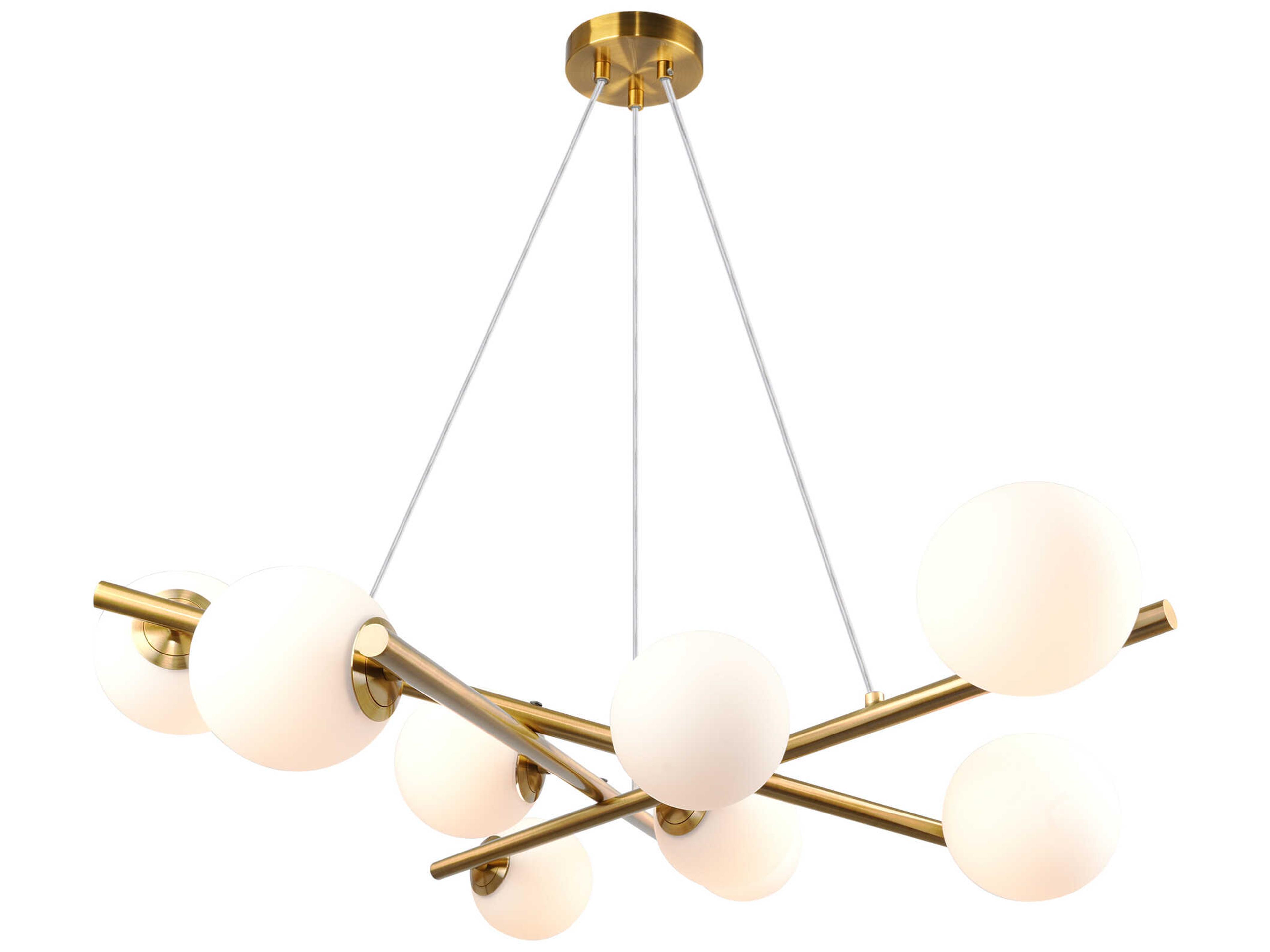 Modena Chandelier in Plated Brushed Brass Modern 9-Light