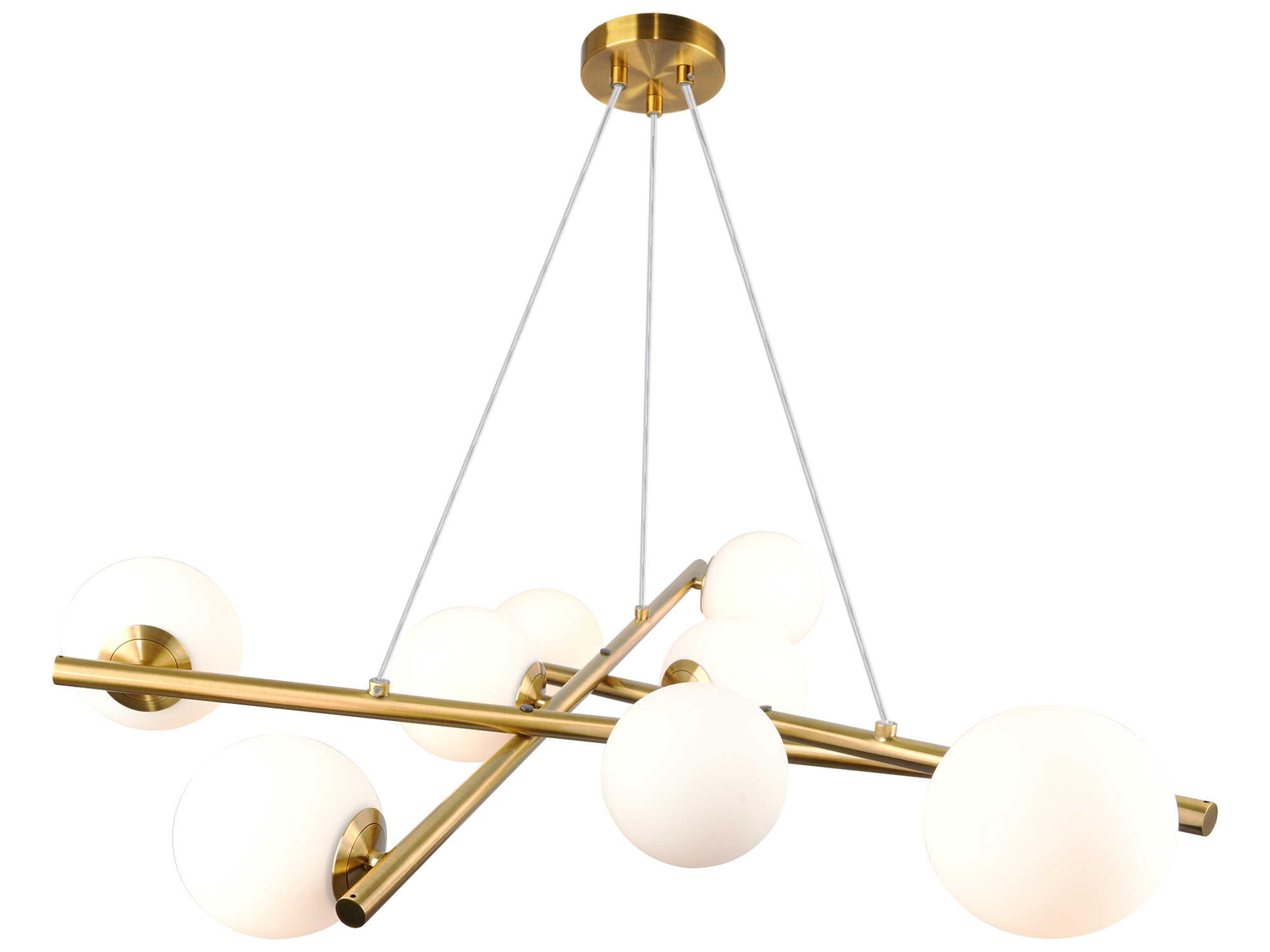 Artcraft Modena 9-Light Plated Brushed Brass Globe Chandelier