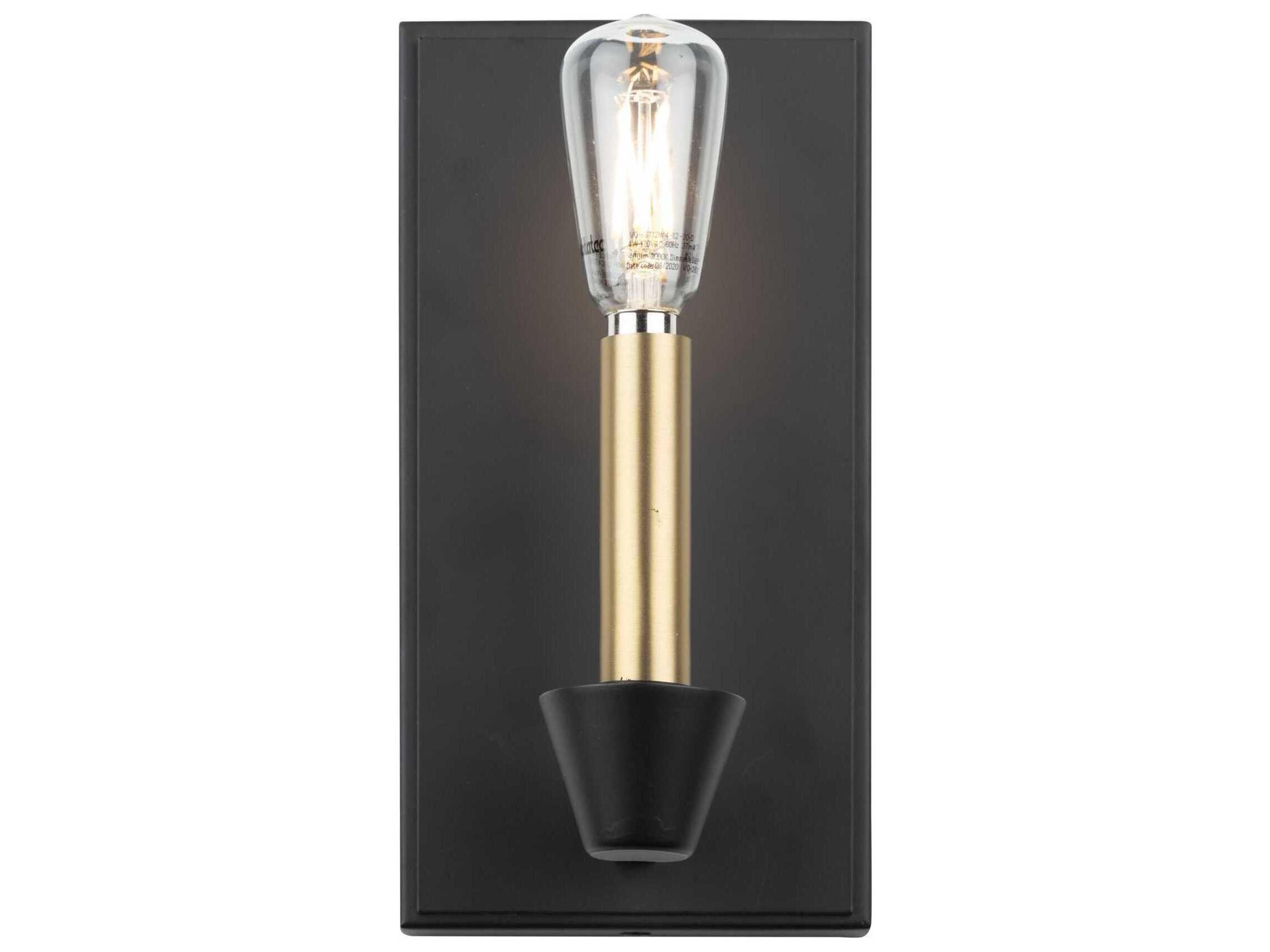 Artcraft Notting Hill 1-Light Black Brushed Brass Wall Sconce
