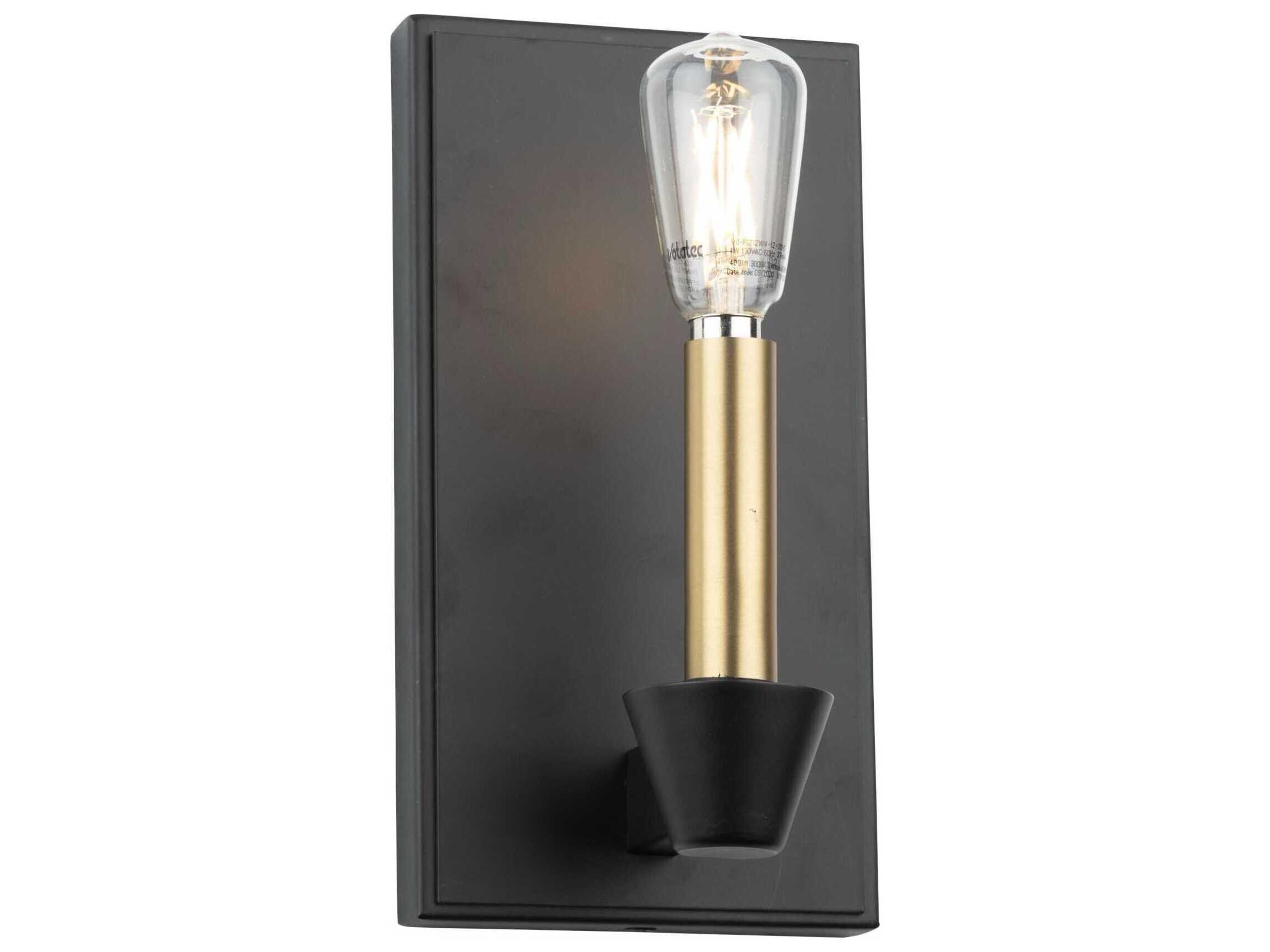 Artcraft Notting Hill 1-Light Black Brushed Brass Wall Sconce