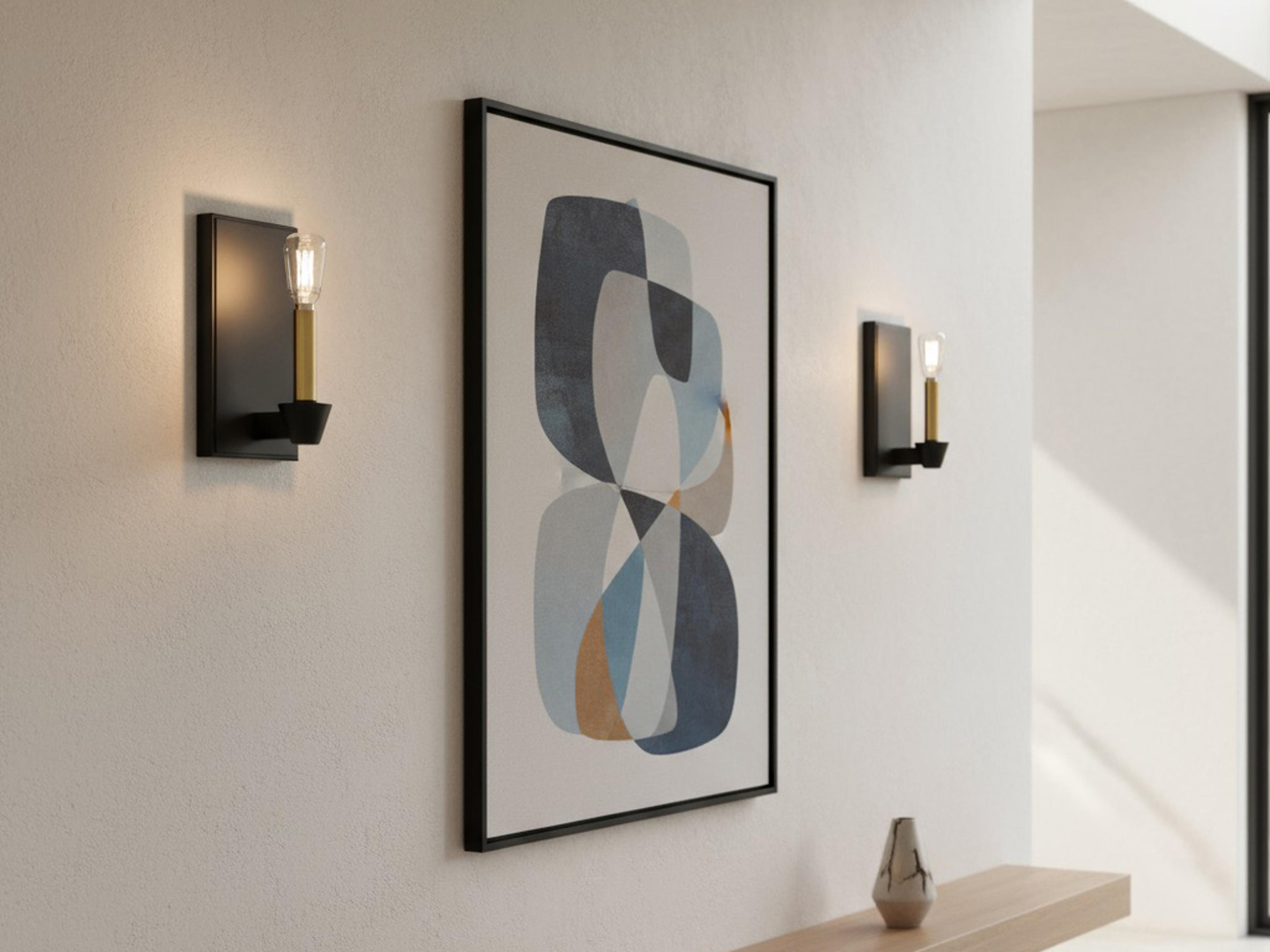 Artcraft Notting Hill 1-Light Black Brushed Brass Wall Sconce