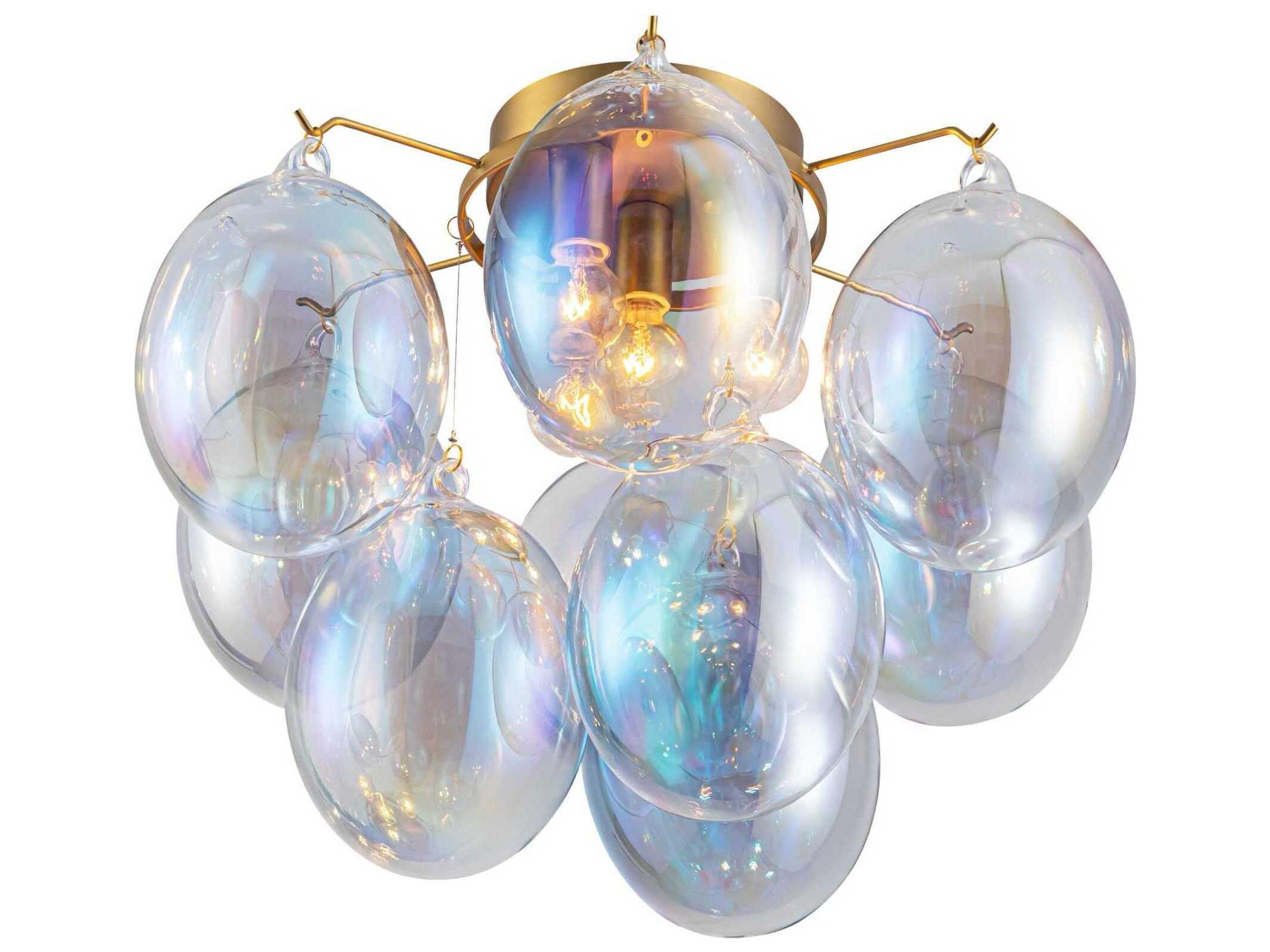 Globo Semi-Flush Mount Ceiling Light in Brushed Brass