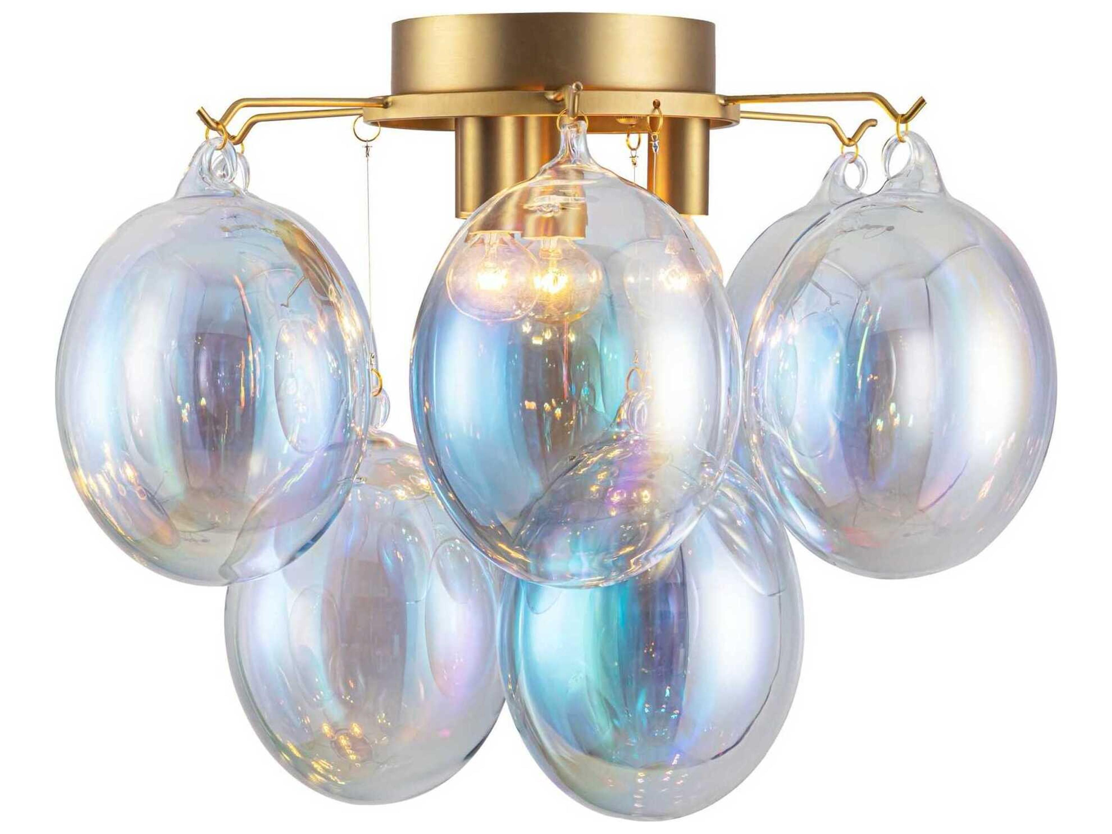 Artcraft Globo 4-Light Brass Globe Semi Flush Mount