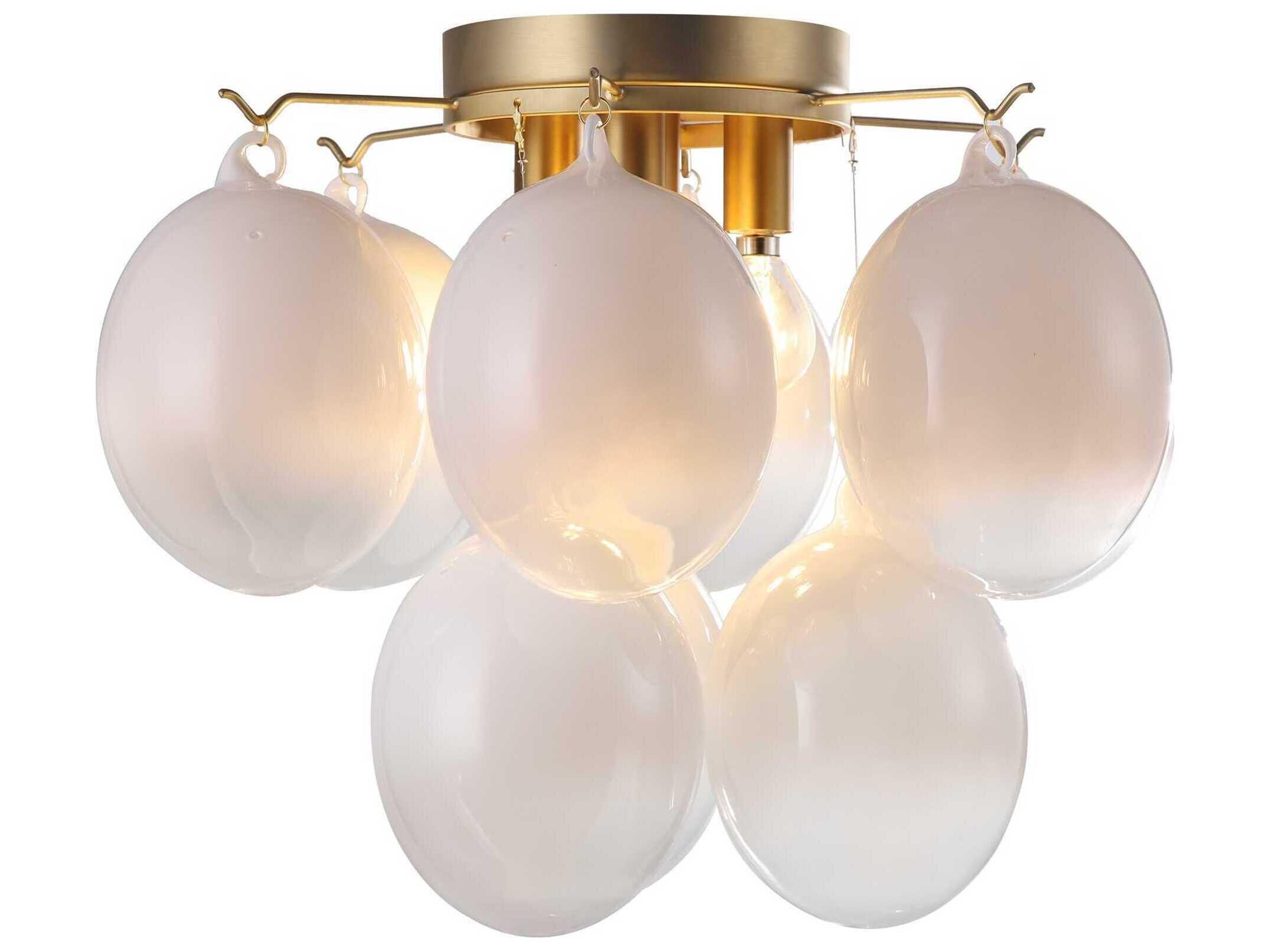 Artcraft Globo 4-Light Brass Globe Semi Flush Mount