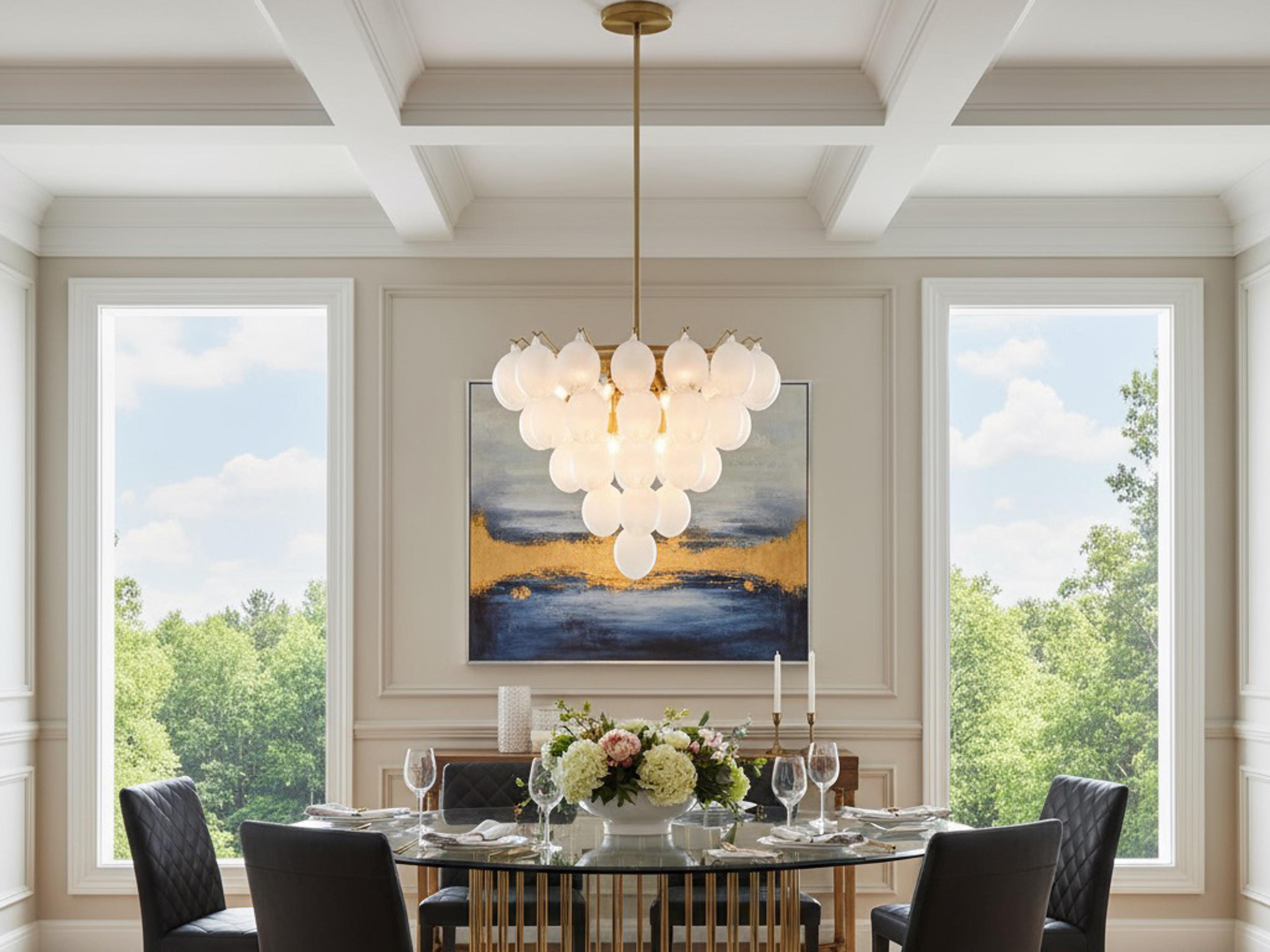 Artcraft Globo 13-Light Brushed Brass Globe Tiered Chandelier