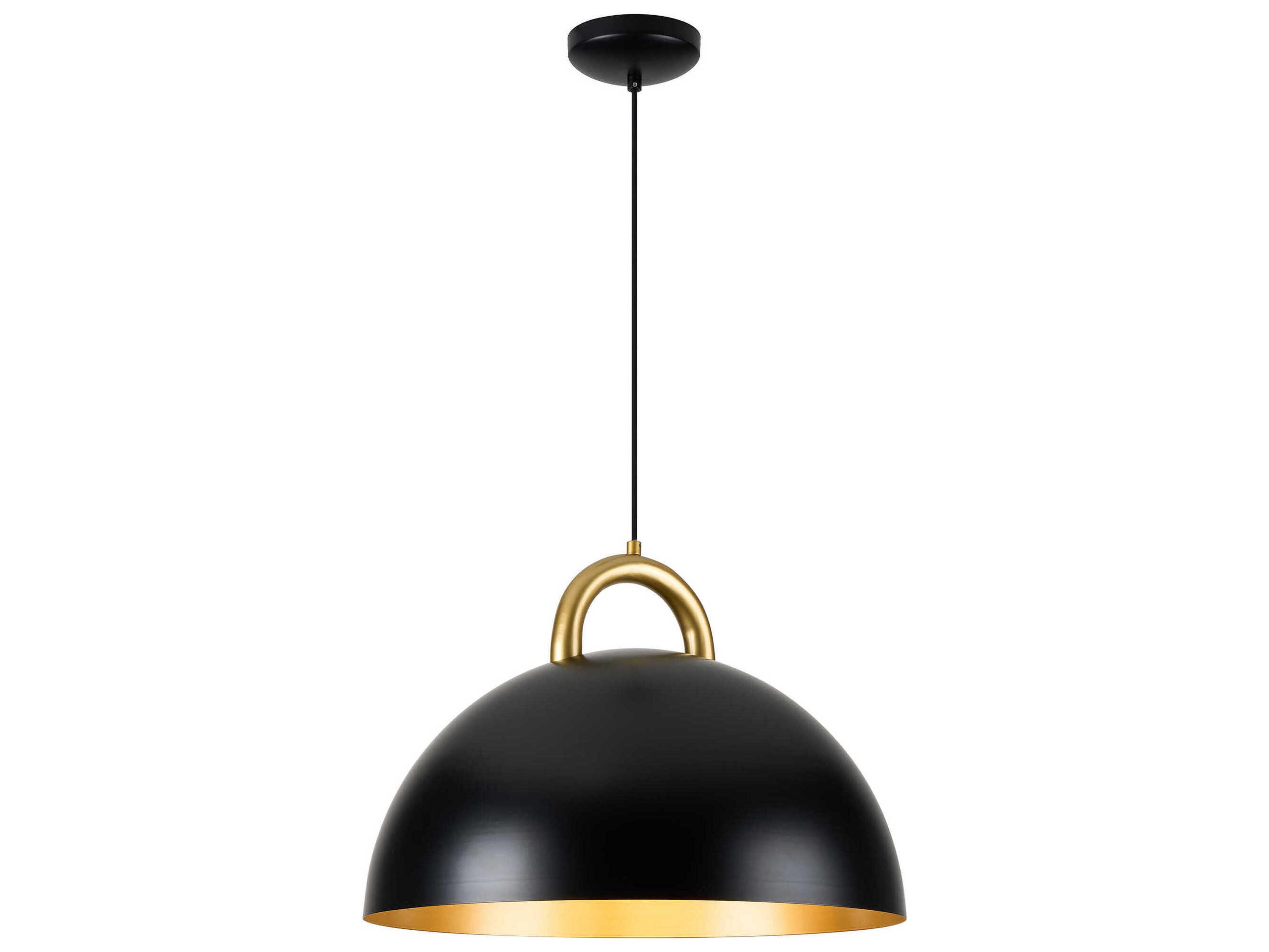 Artcraft Pantheon 1-Light Black Rust Brass Dome Pendant