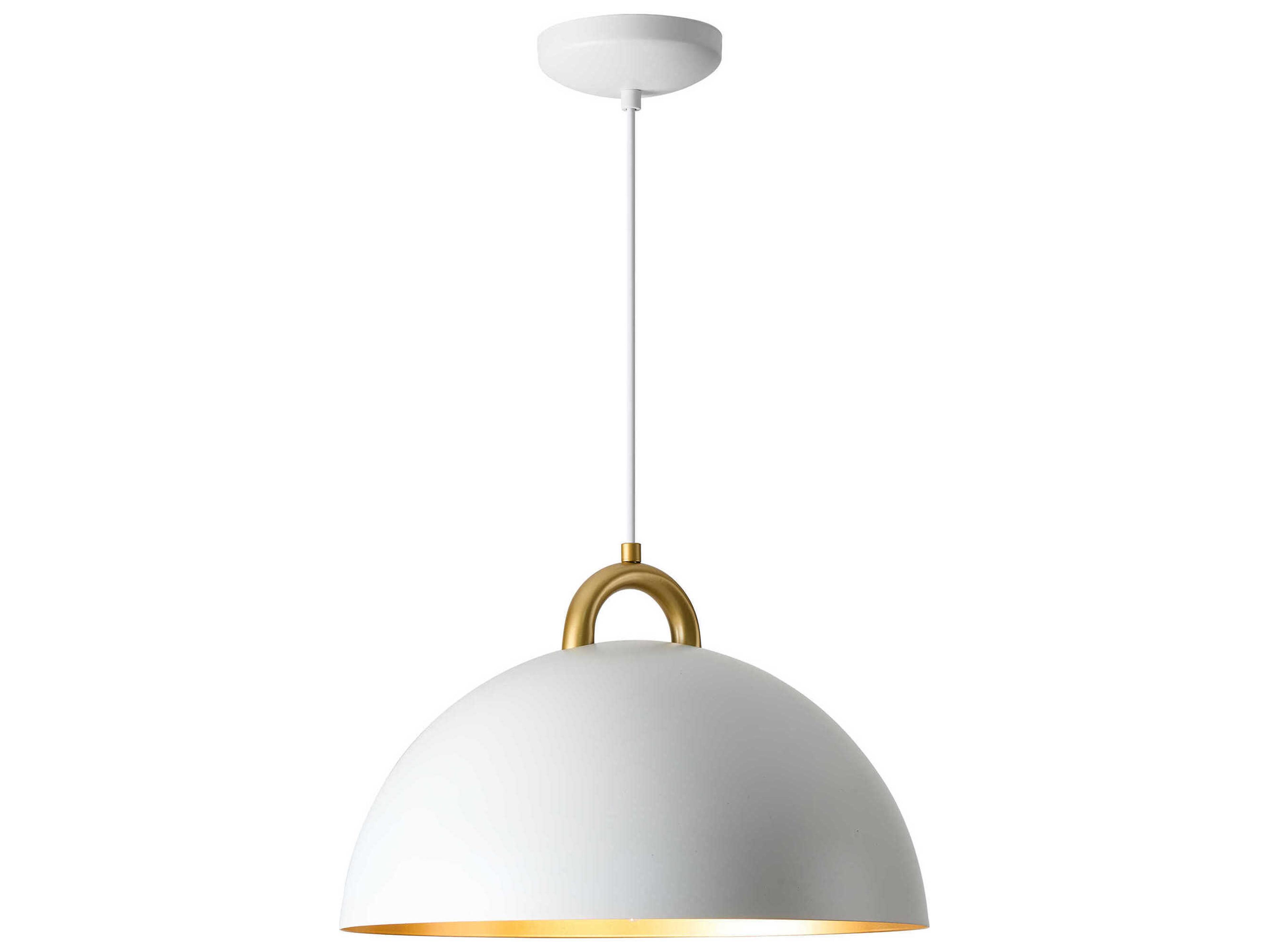 Artcraft Pantheon 1-Light Gold White Dome Pendant