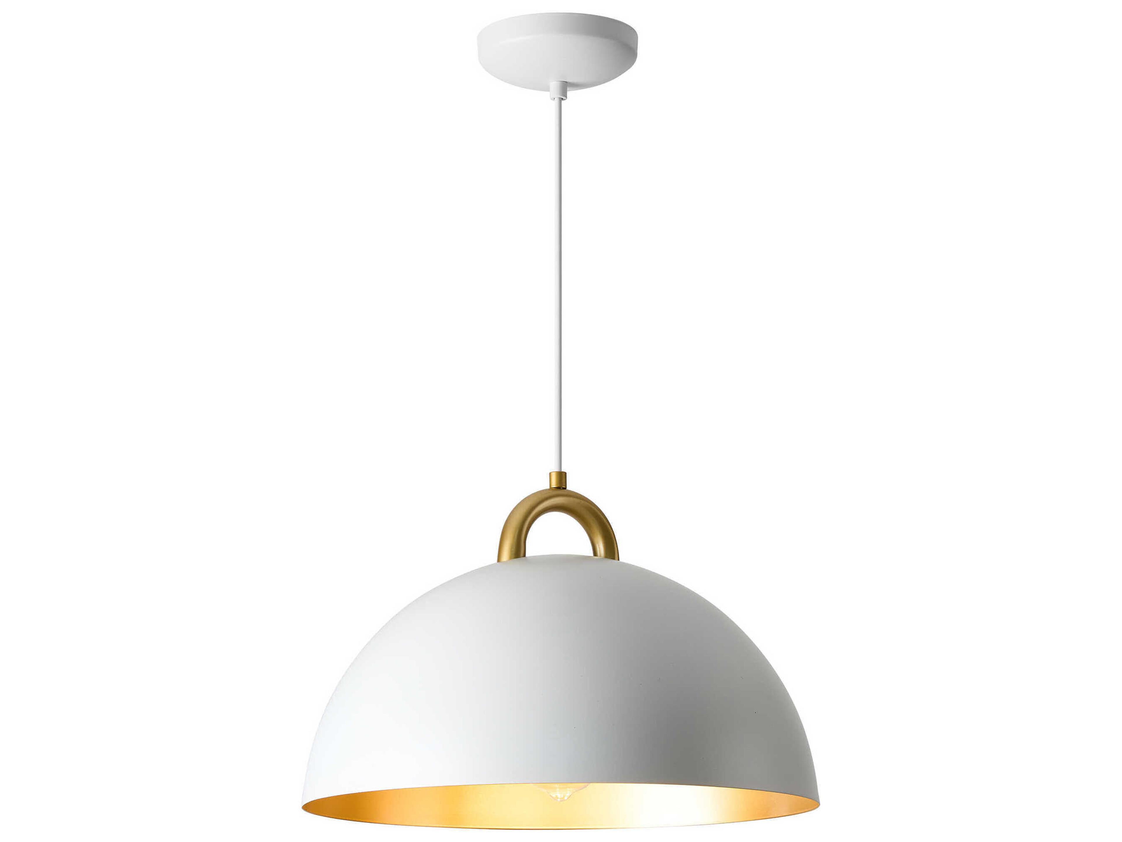 Artcraft Pantheon 1-Light Gold White Dome Pendant