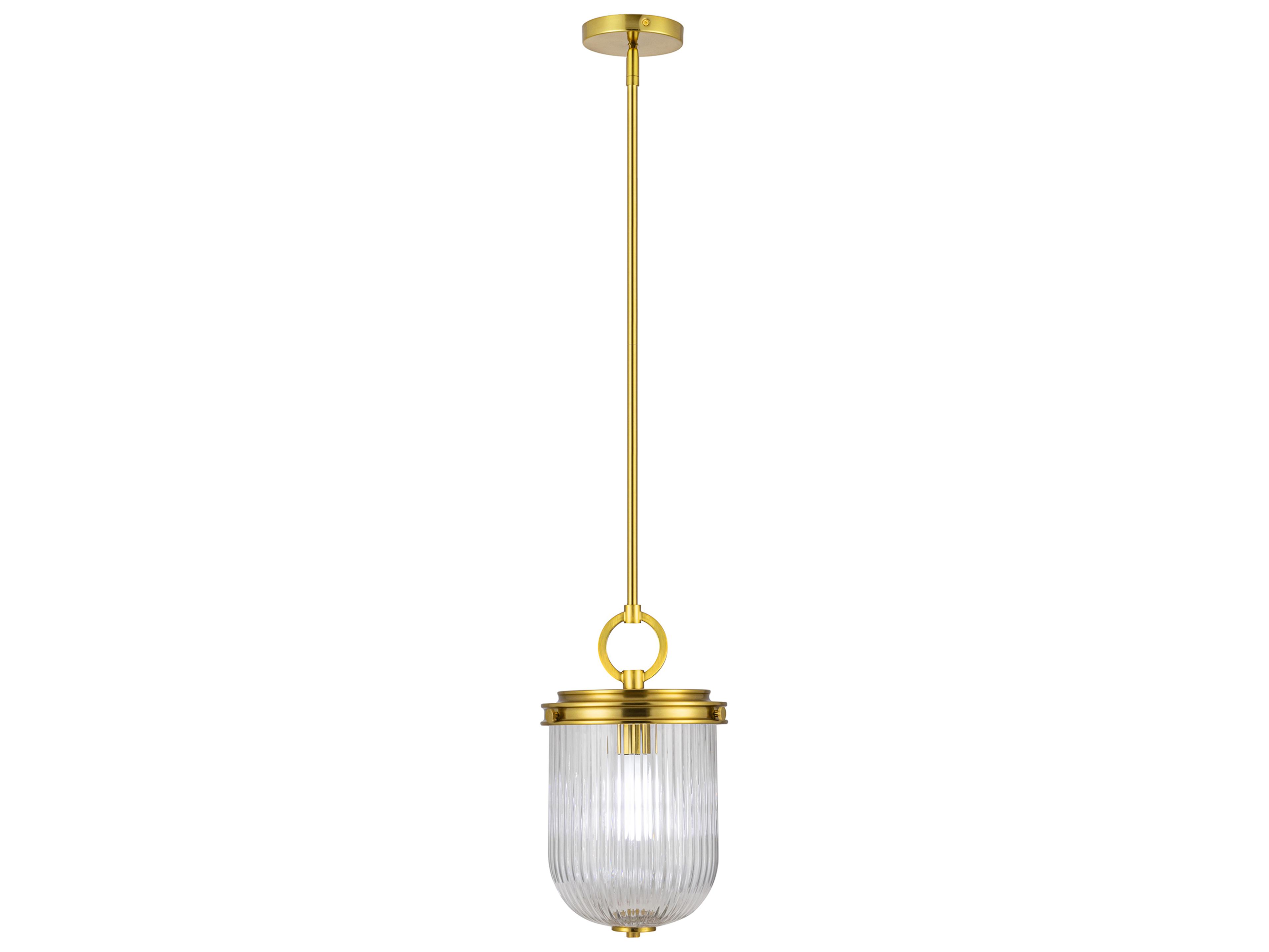 Artcraft Myla 1-Light Vintage Brass Mini Pendant