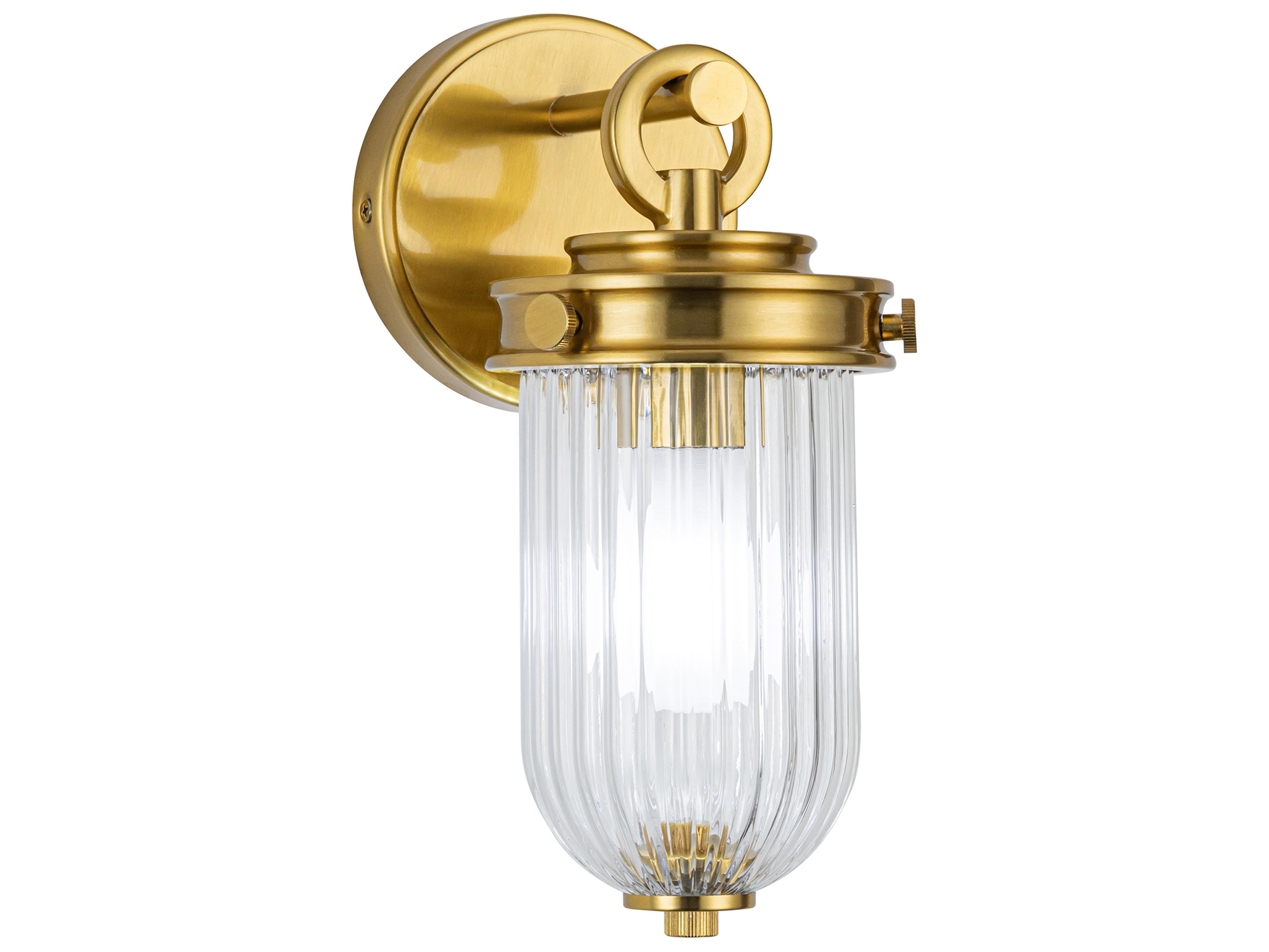 Myla Wall Sconce Vintage Brass Ribbed Glass