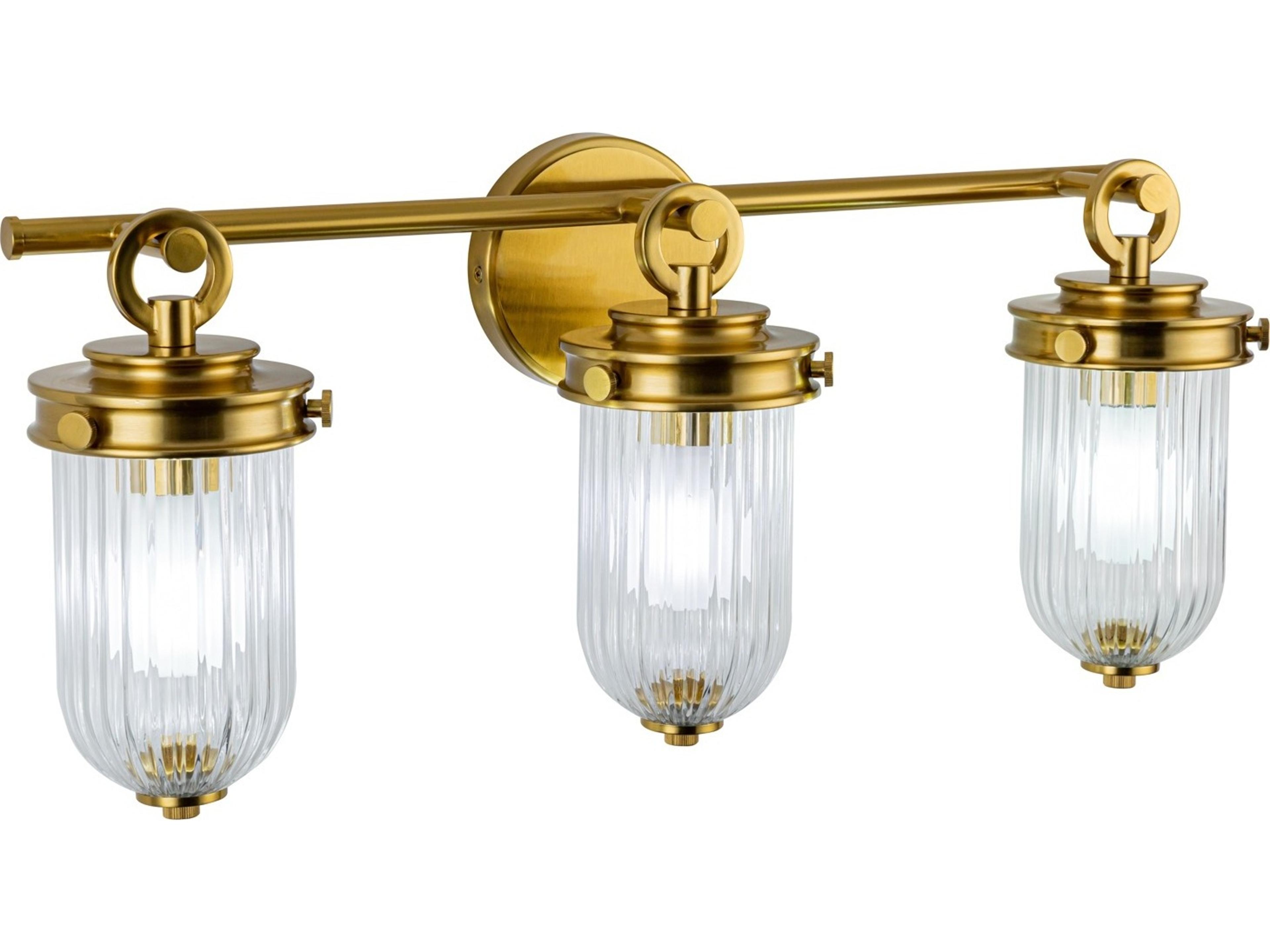Artcraft Myla 3-Light Vintage Brass Vanity Light