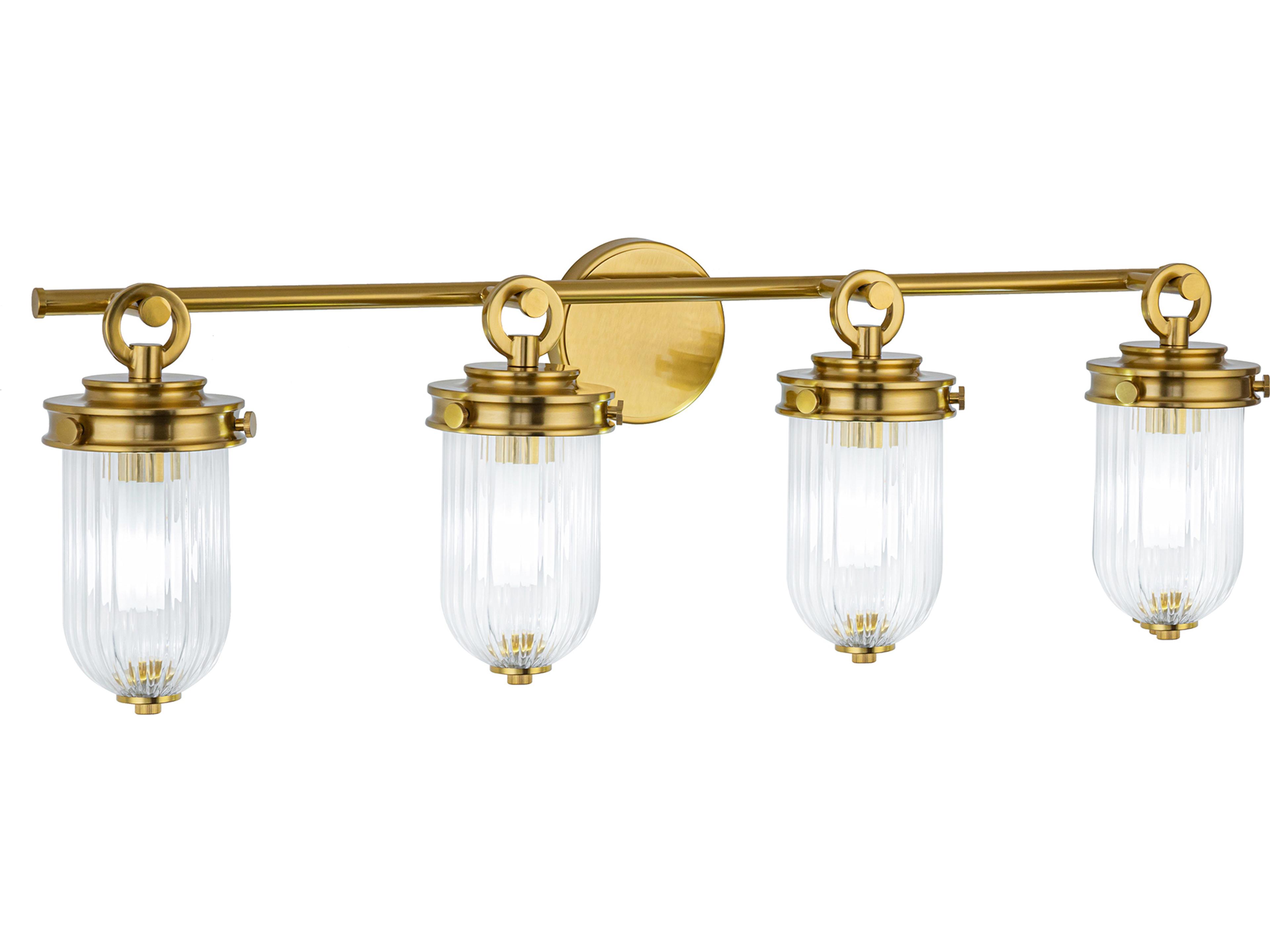 Artcraft Myla 4-Light Vintage Brass Vanity Light