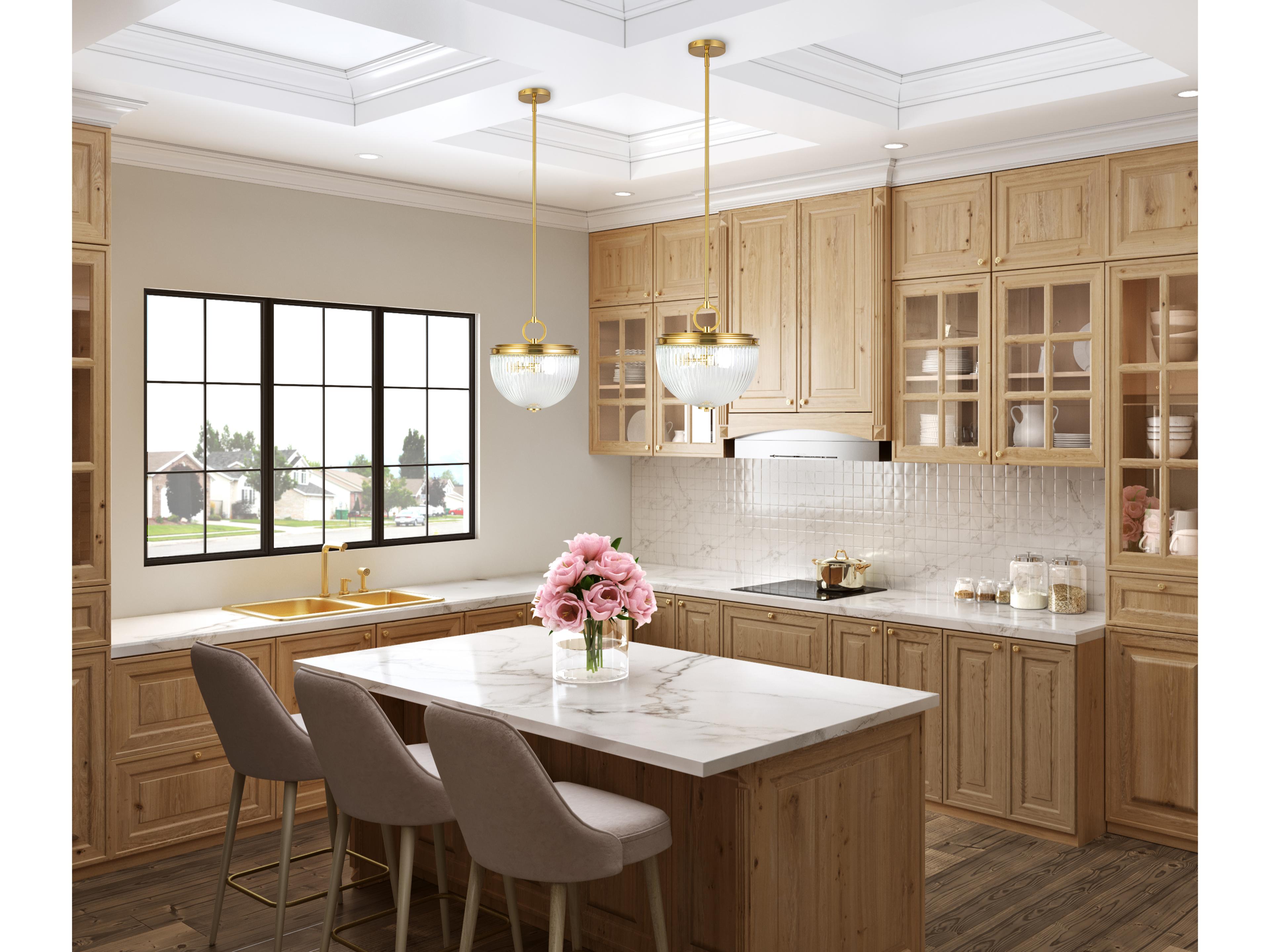 Artcraft Myla 2-Light Vintage Brass Pendant