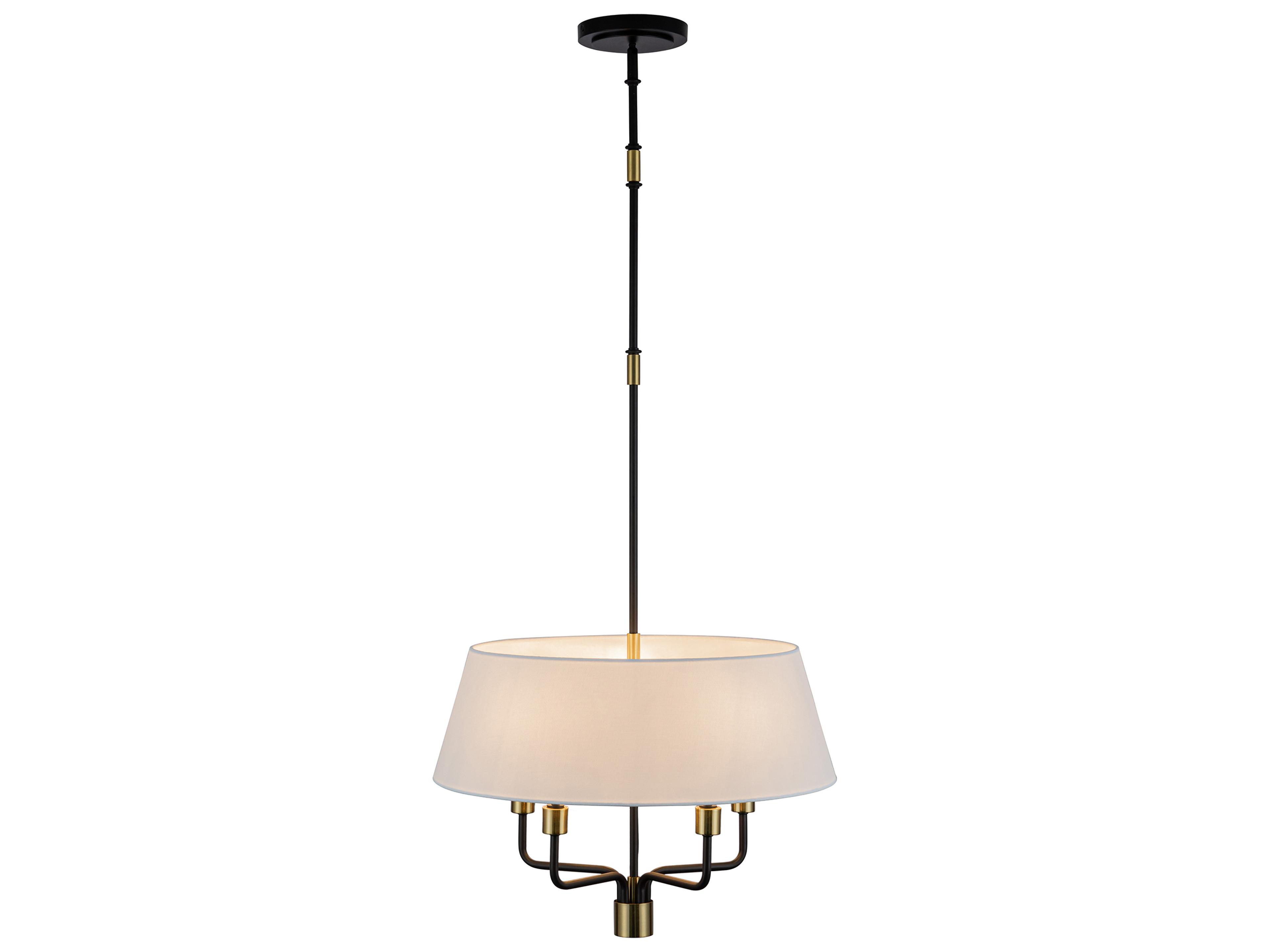 Artcraft Providence 5-Light Black Brushed Brass Drum Pendant