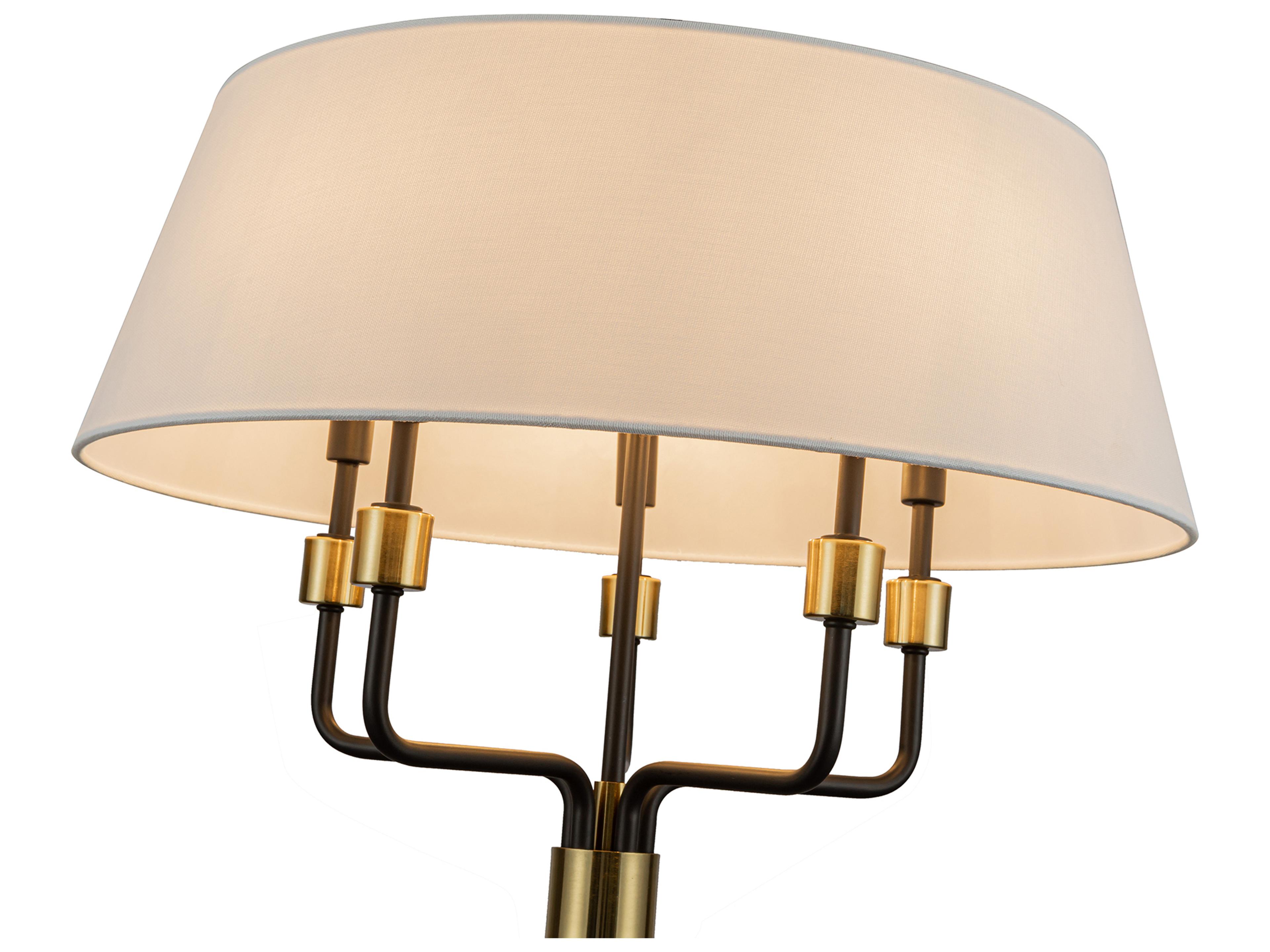 Artcraft Providence 5-Light Black Brushed Brass Drum Pendant