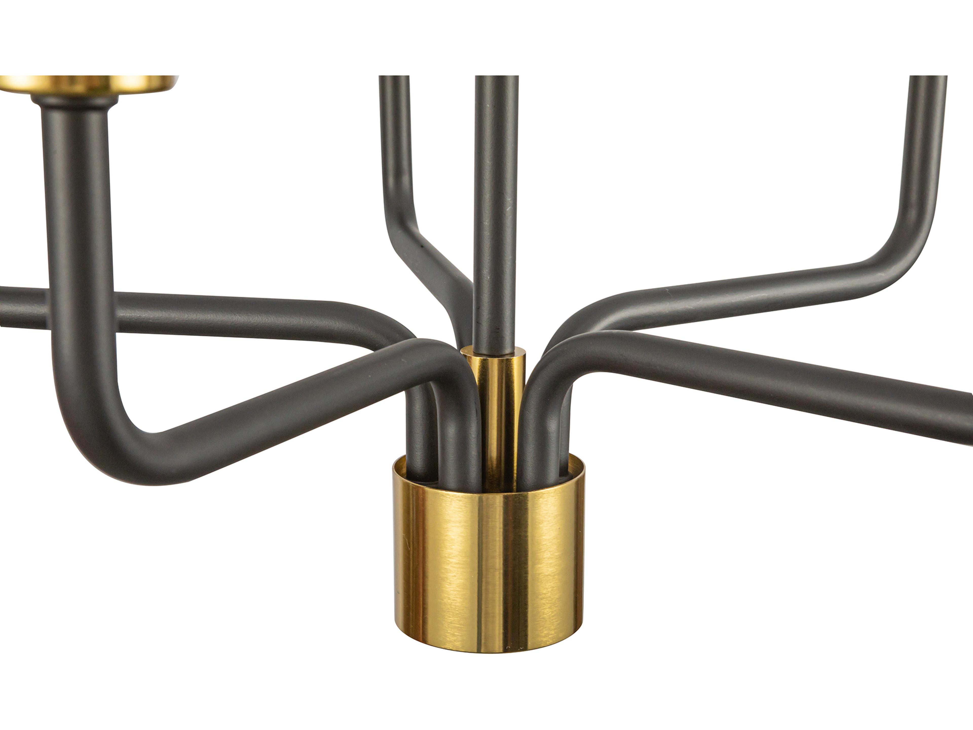 Artcraft Providence 5-Light Black Brushed Brass Drum Pendant