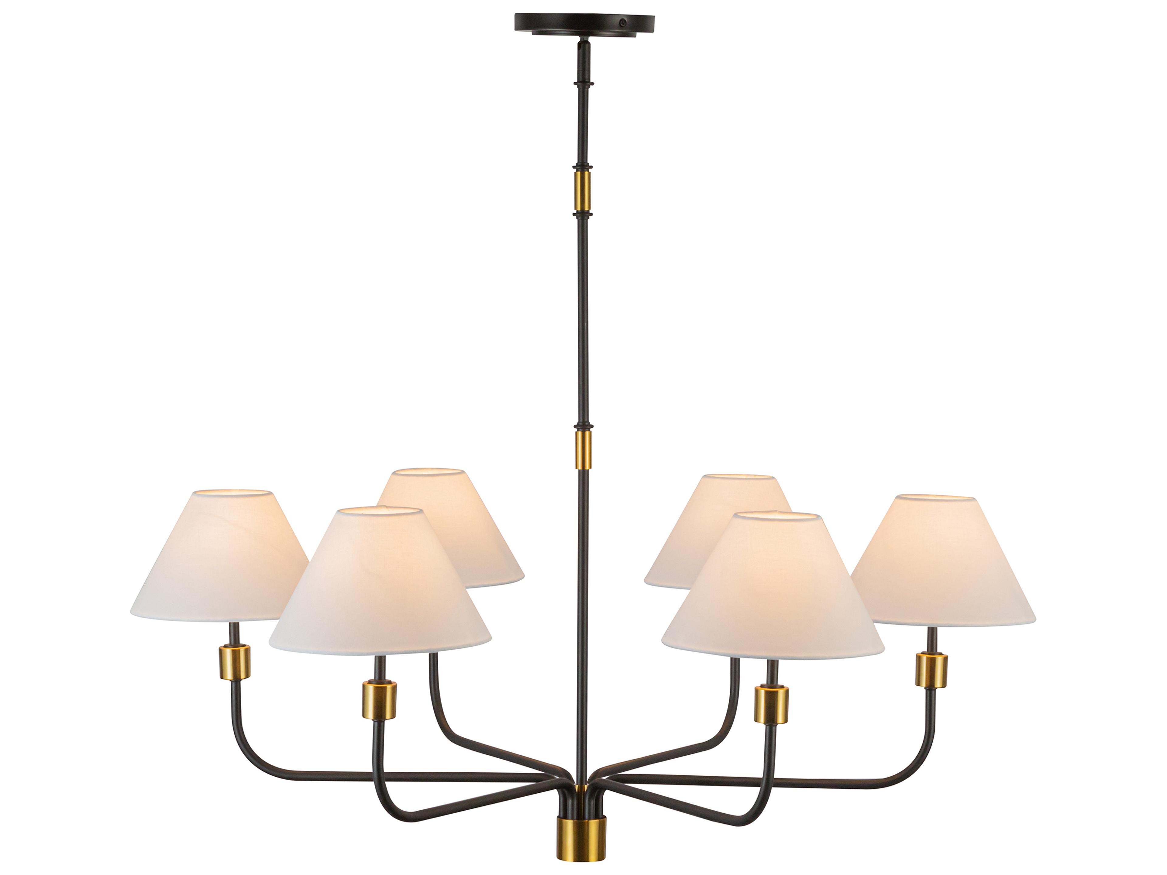 Artcraft Providence 6-Light Black Brushed Brass Candelabra Empire Chandelier