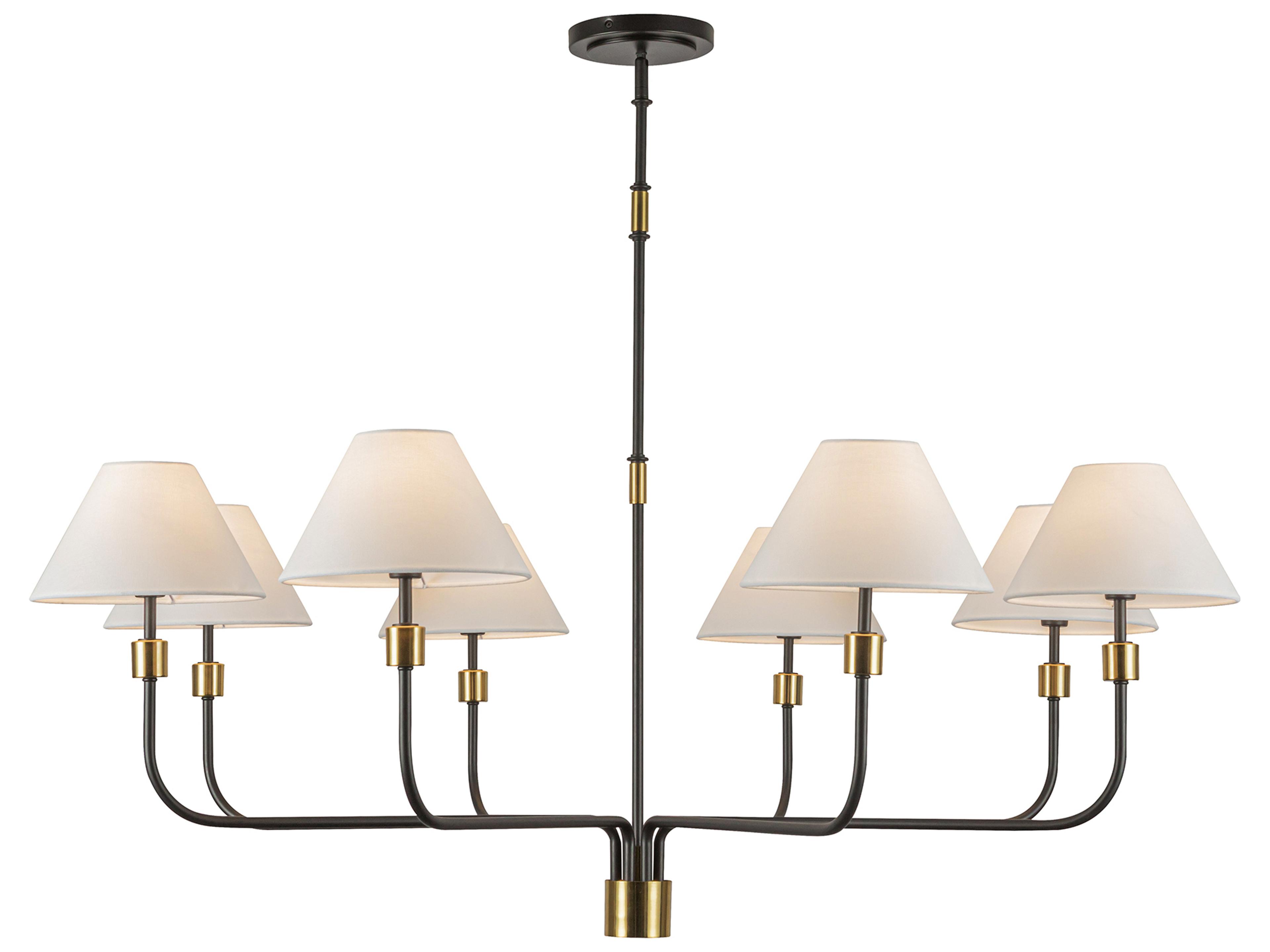 Artcraft Providence 8-Light Black Brushed Brass Candelabra Empire Chandelier