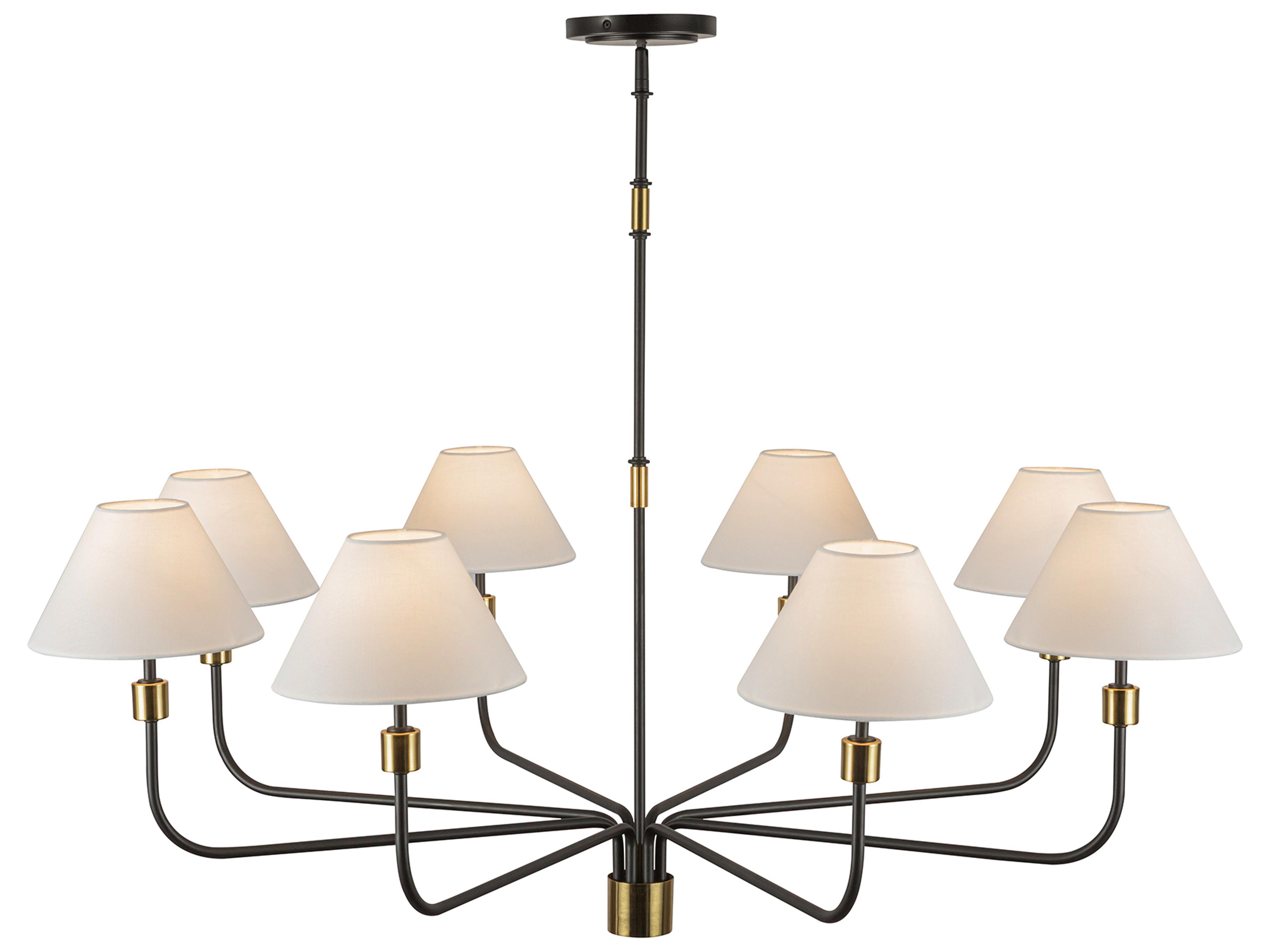 Artcraft Providence 8-Light Black Brushed Brass Candelabra Empire Chandelier