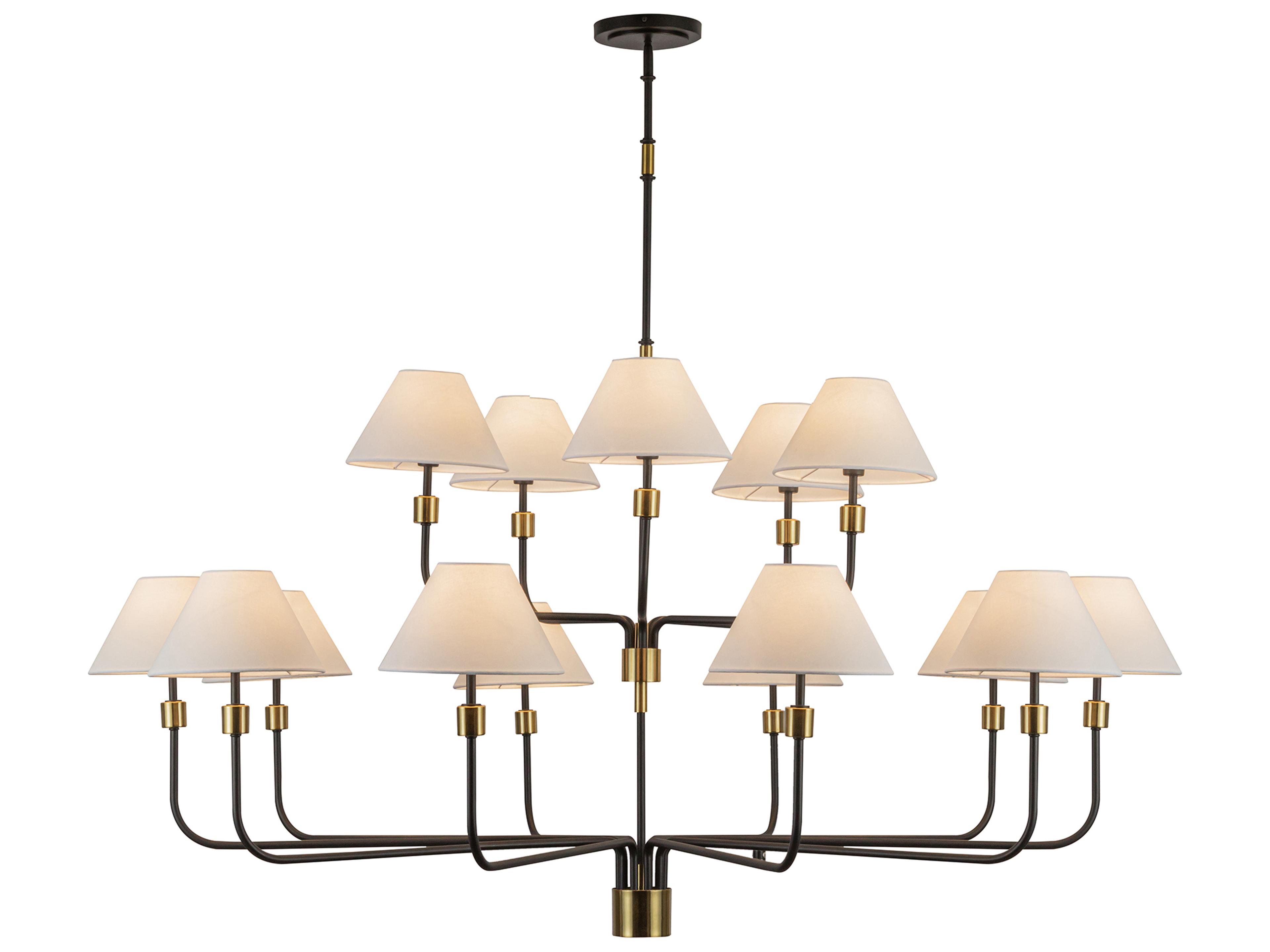 Artcraft Providence 15-Light Black Brushed Brass Candelabra Empire Chandelier