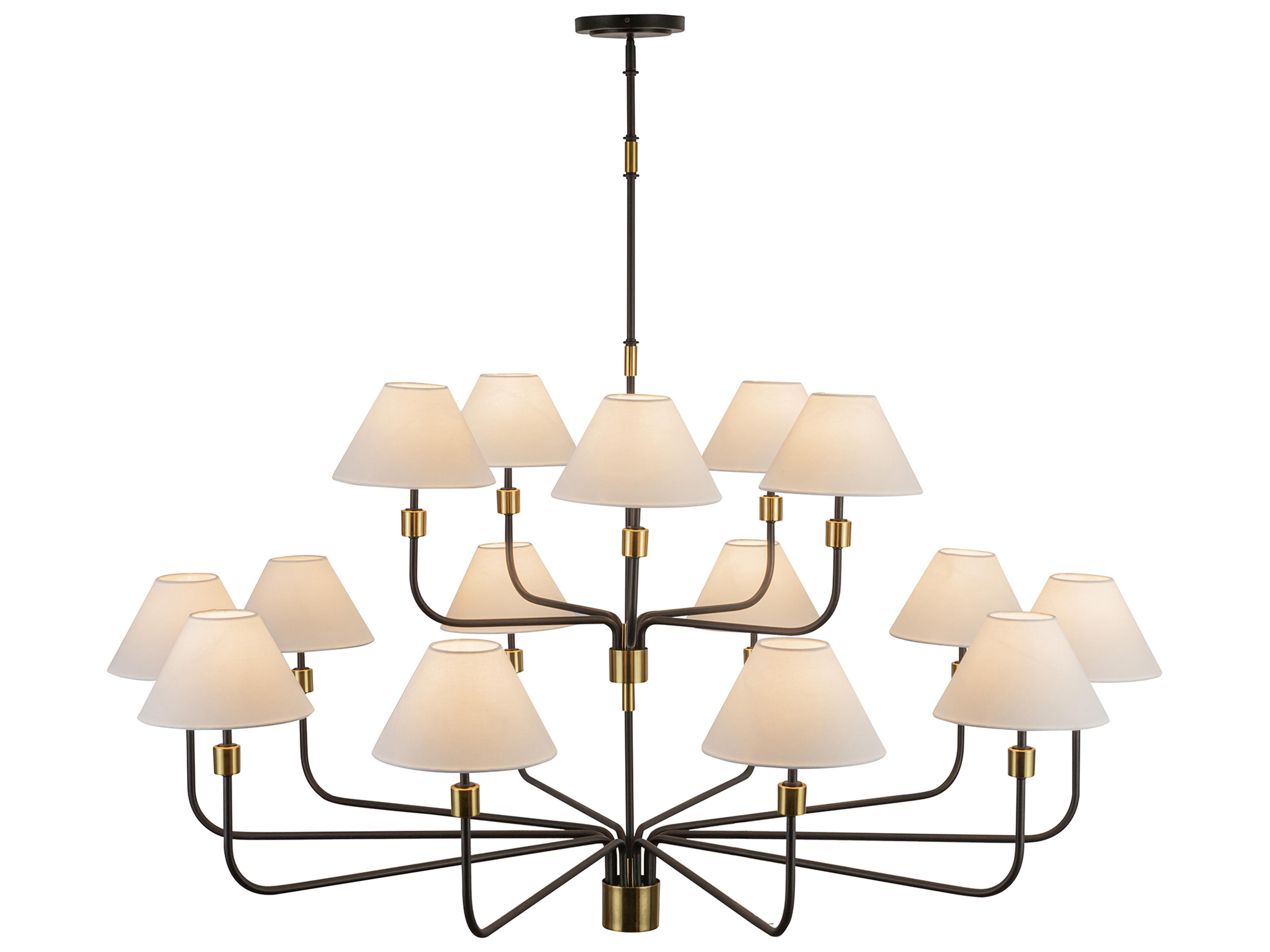 Artcraft Providence 15-Light Black Brushed Brass Candelabra Empire Chandelier
