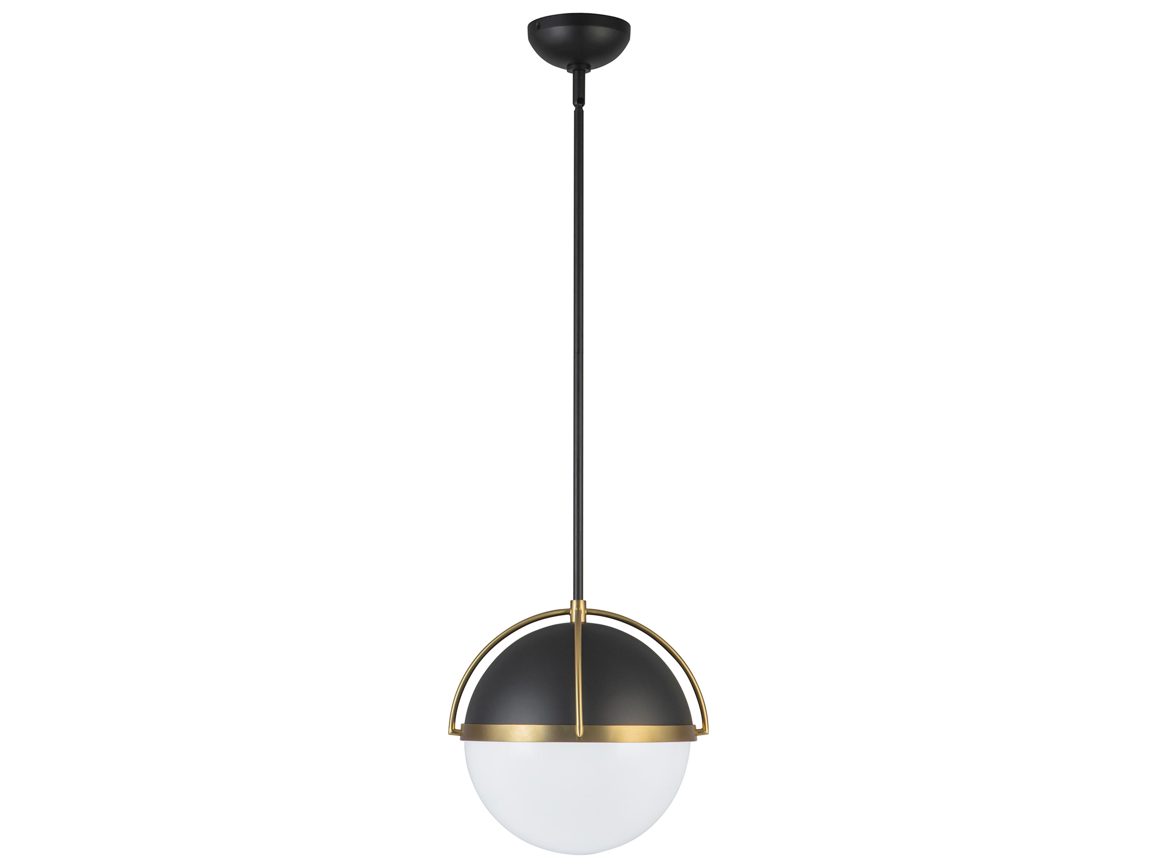 Artcraft Dahlia 1-Light Black Brushed Brass Pendant