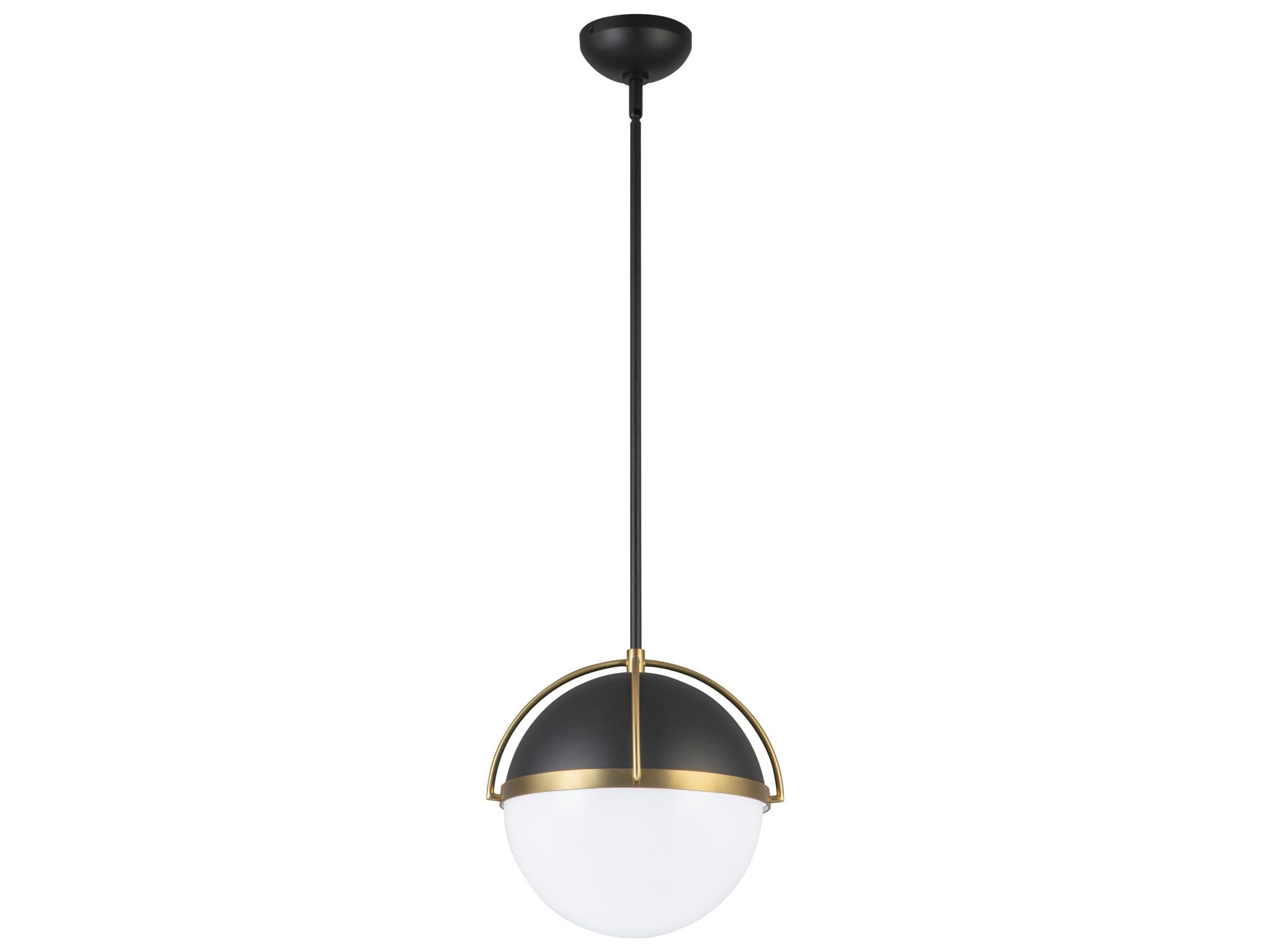 Artcraft Dahlia 1-Light Black Brushed Brass Pendant